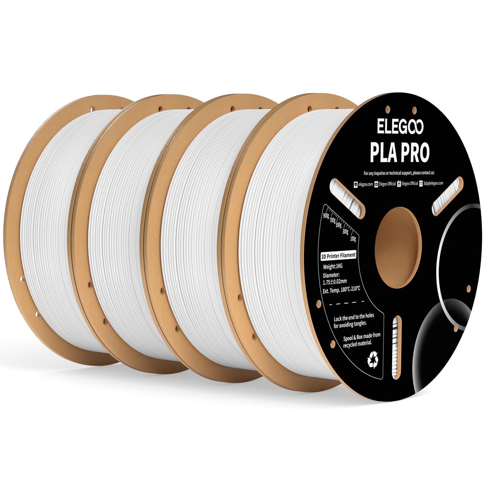 Foto 2 pulgar | Filamento Para Impresora 3d Elegoo Pla Pro, 1,75 Mm, Blanco, 4 Kg - Venta Internacional.