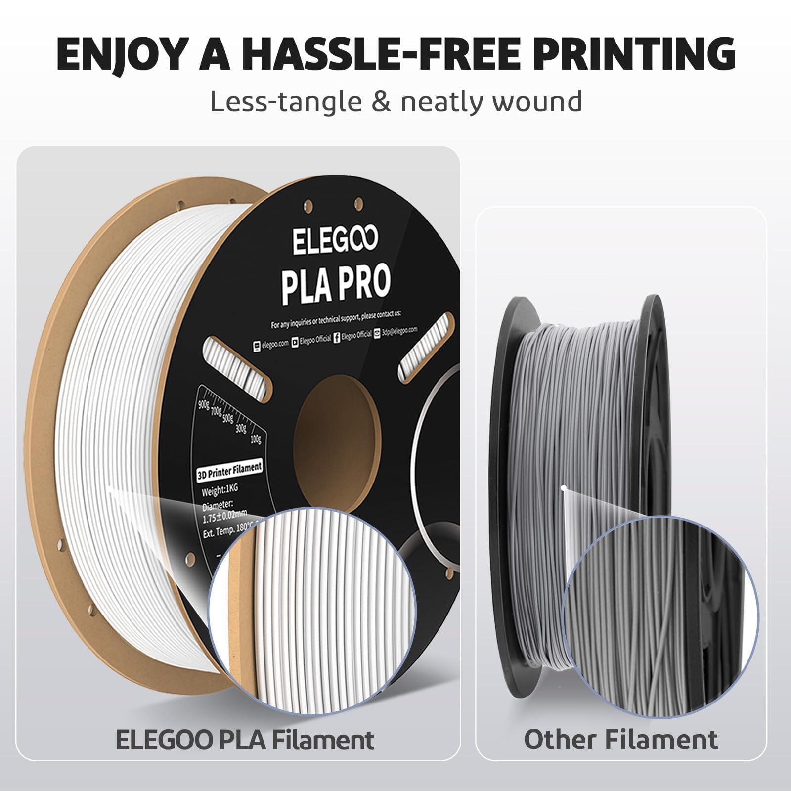 Foto 5 pulgar | Filamento Para Impresora 3d Elegoo Pla Pro, 1,75 Mm, Blanco, 4 Kg - Venta Internacional.