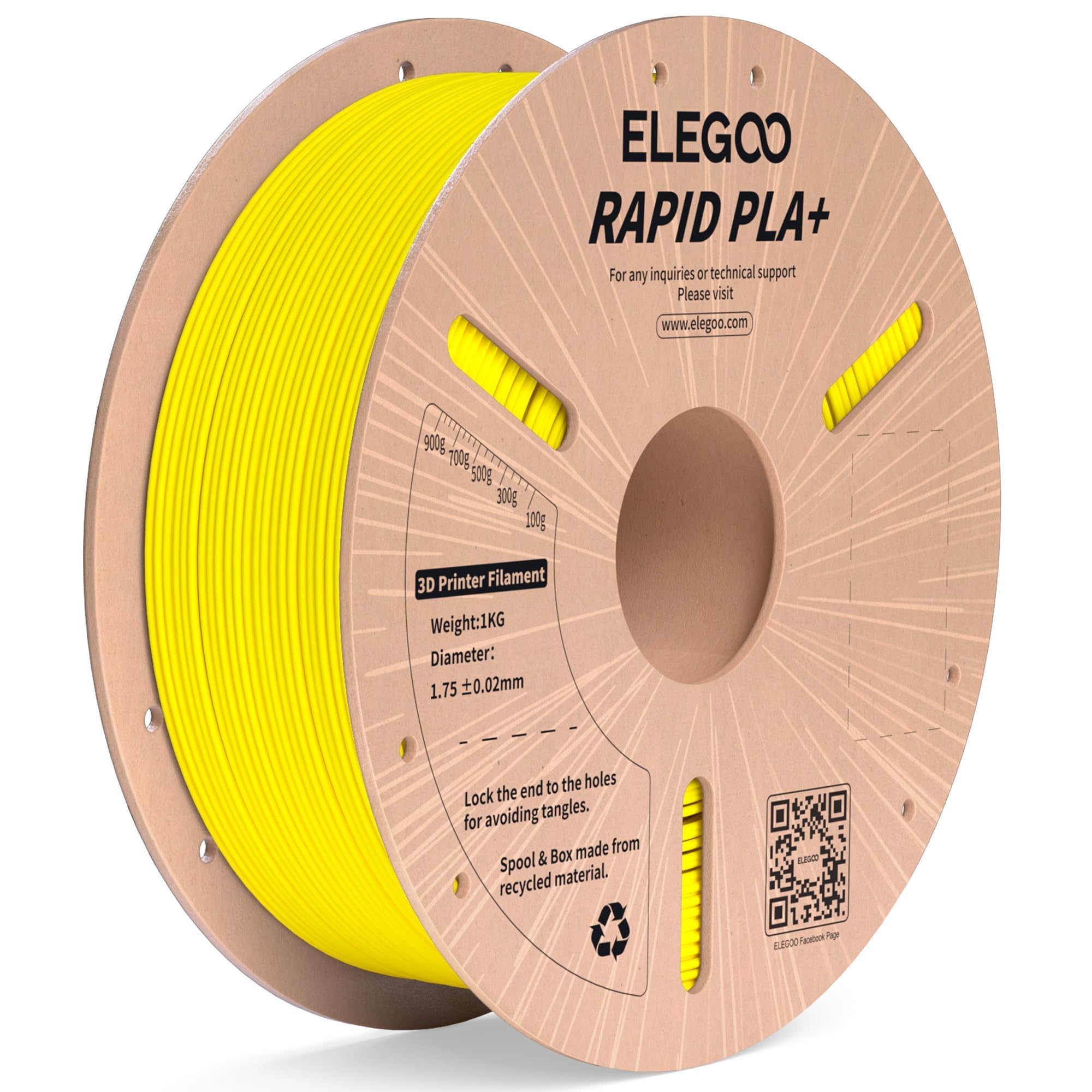 Foto 1 | Filamento Para Impresora 3d Elegoo Rapid Pla Plus De 1,75 Mm, Amarillo, 1 Kg - Venta Internacional.