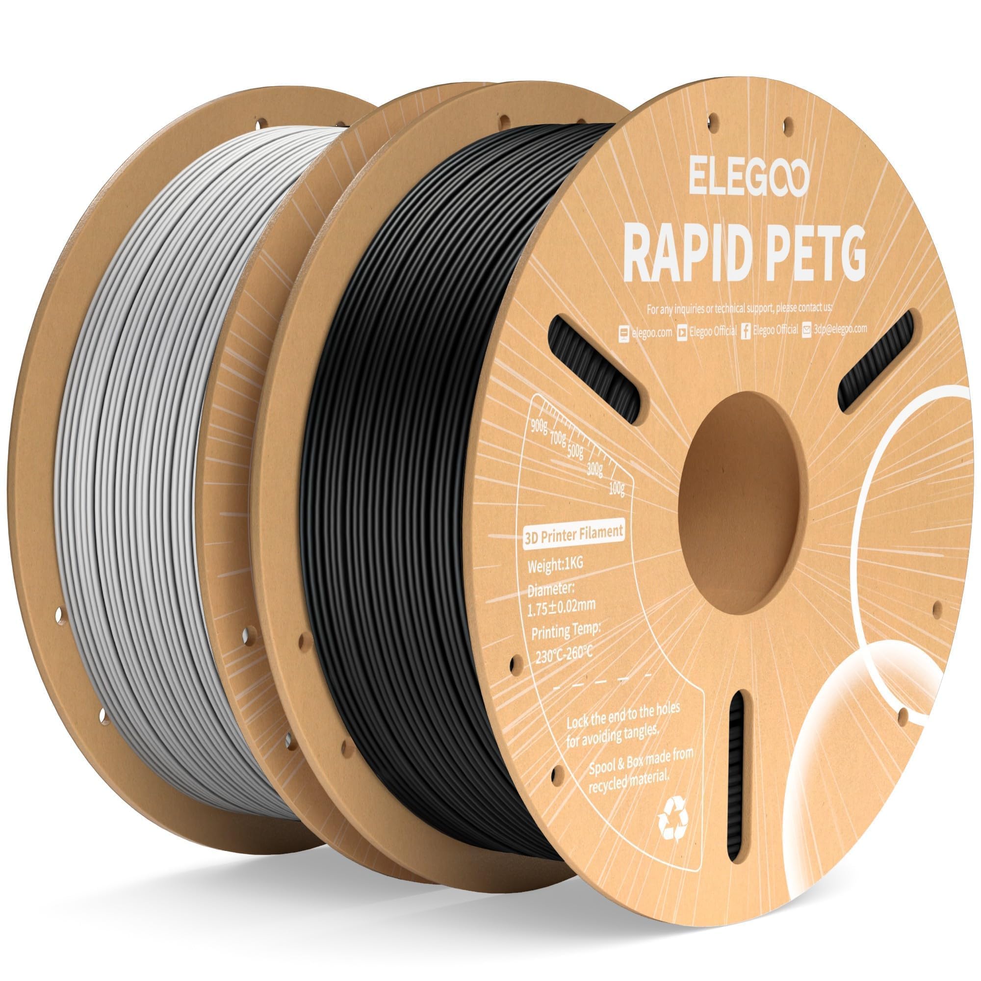 Foto 1 | Filamento Para Impresora 3d Elegoo Rapid Petg De 1,75 Mm, Negro Y Gris, 2 Kg - Venta Internacional.