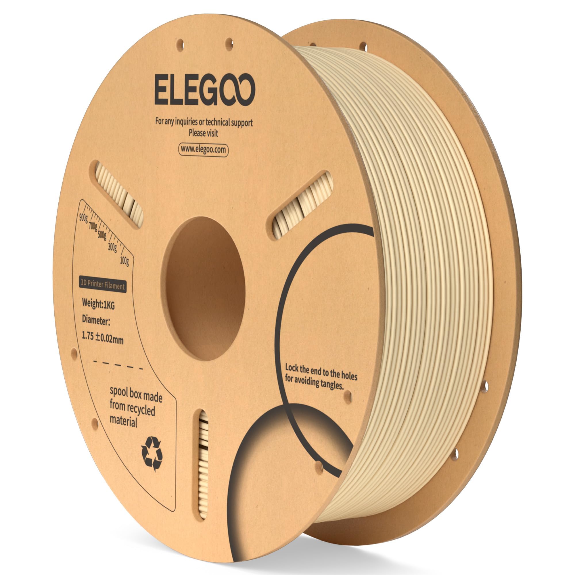 Foto 1 | Filamento Para Impresora 3d Elegoo Pla De 1,75 Mm, Color Beige, 1 Kg - Venta Internacional.