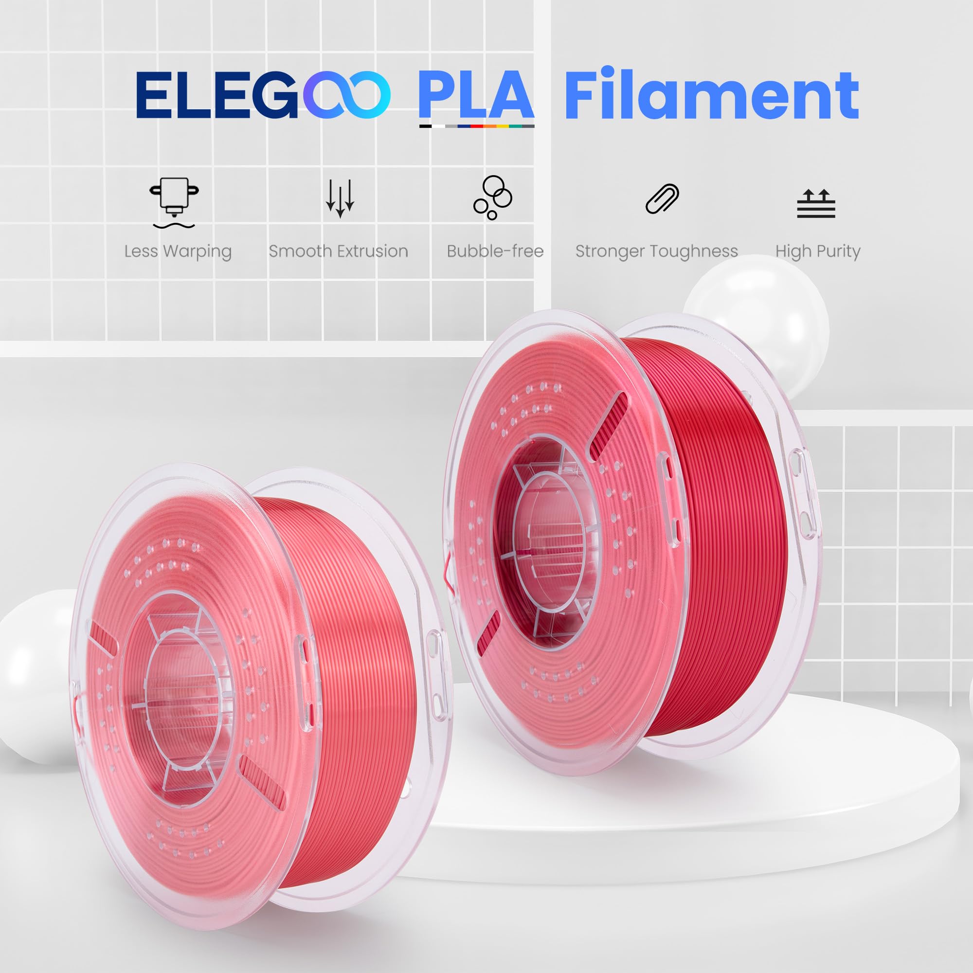 Foto 3 pulgar | Filamento Para Impresora 3d Elegoo Silk Pla, 1,75 Mm, Rosa Coral, 1 Kg - Venta Internacional.
