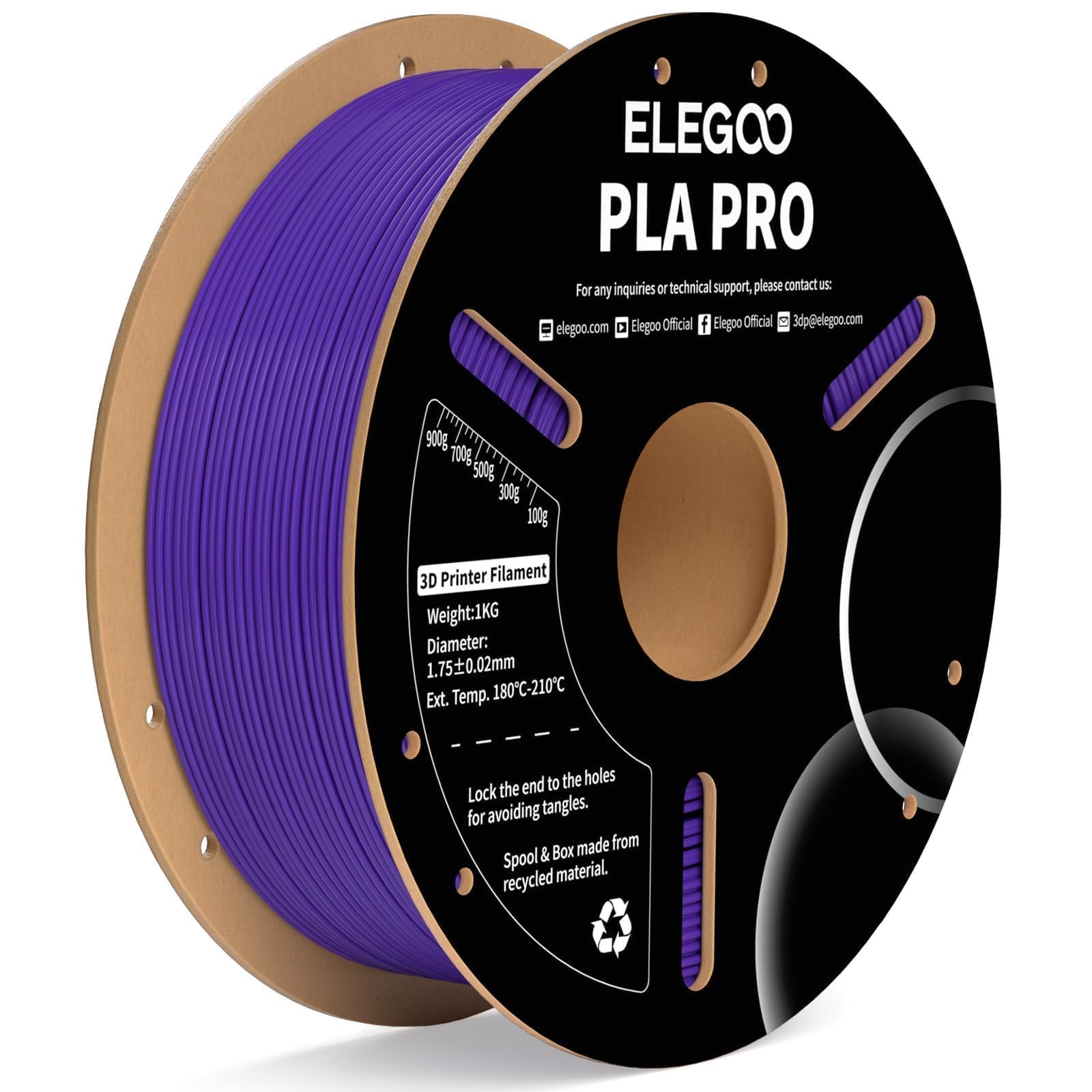 Foto 2 pulgar | Filamento Para Impresora 3d Elegoo Pla Pro, Color Morado, 1,75 Mm, 1 Kg - Venta Internacional.