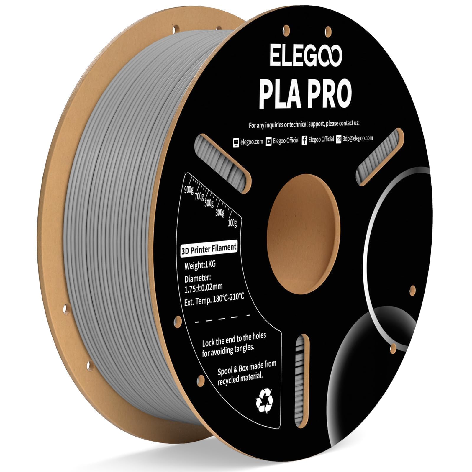 Foto 2 pulgar | Filamento Para Impresora 3d Elegoo Pla Pro, 1,75 Mm, Gris, 1 Kg - Venta Internacional.