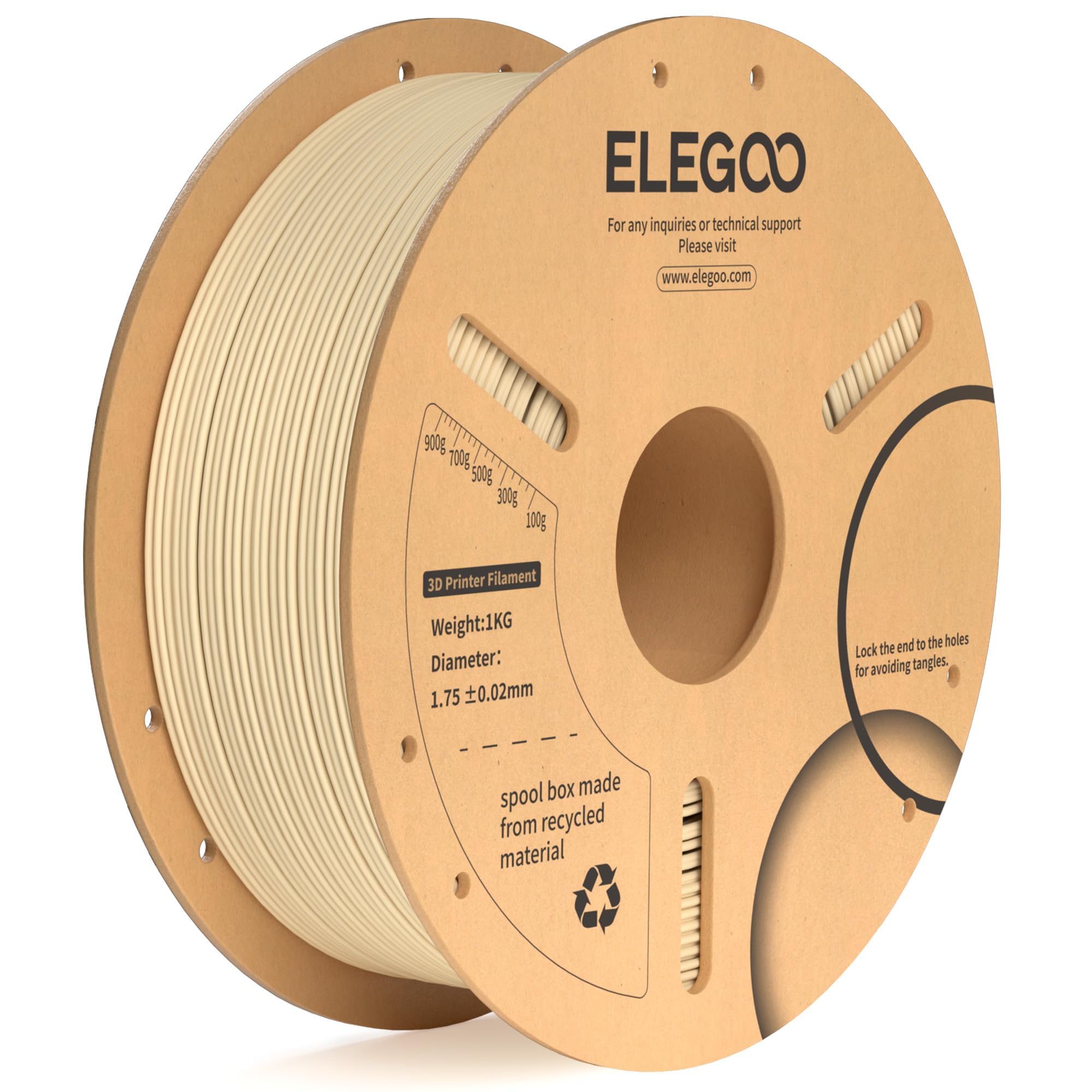 Filamento Para Impresora 3d Elegoo Pla Plus De 1,75 Mm, Color Beige, 1 Kg - Venta Internacional.