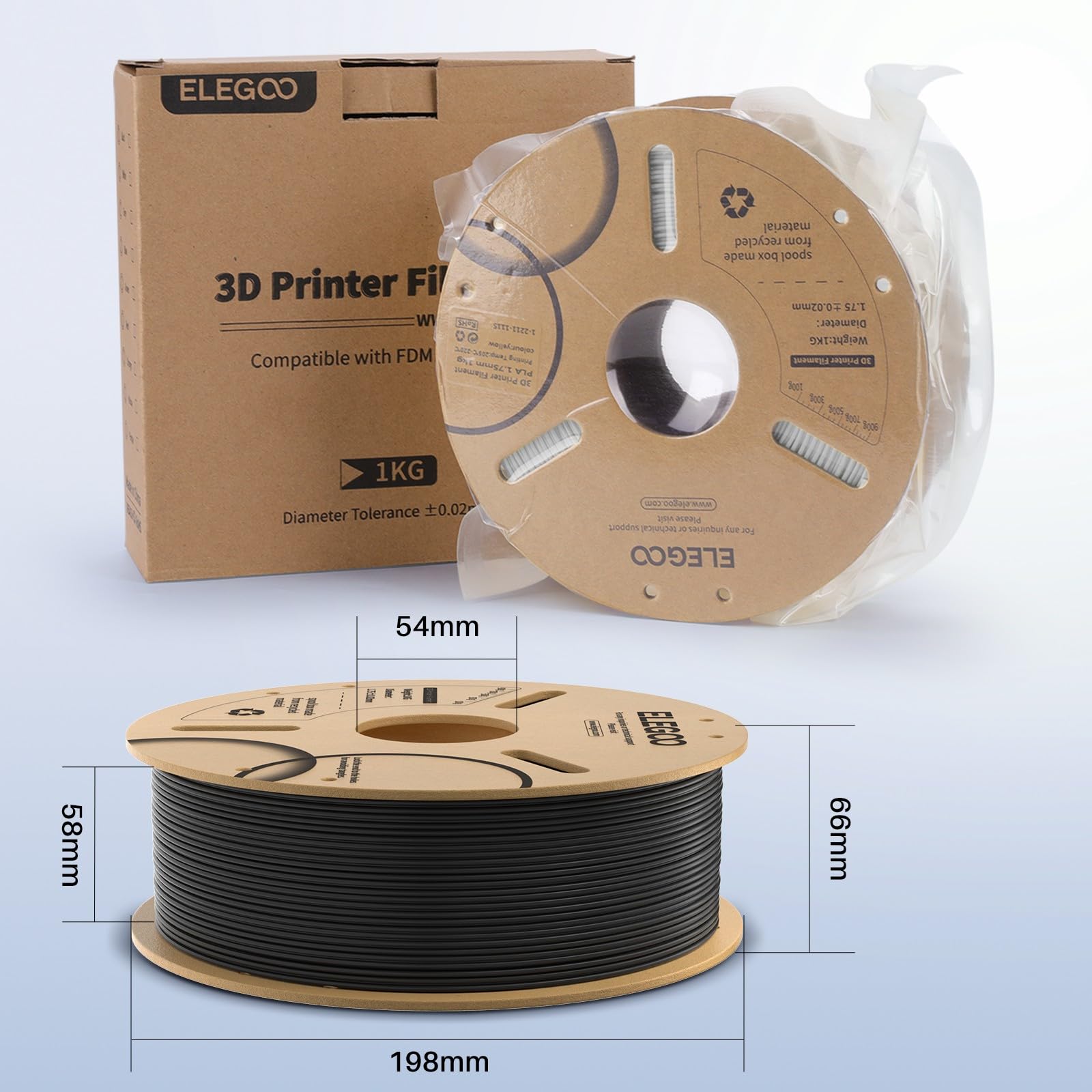 Foto 8 pulgar | Filamento Para Impresora 3d Elegoo Pla Plus De 1,75 Mm, Color Beige, 1 Kg - Venta Internacional.