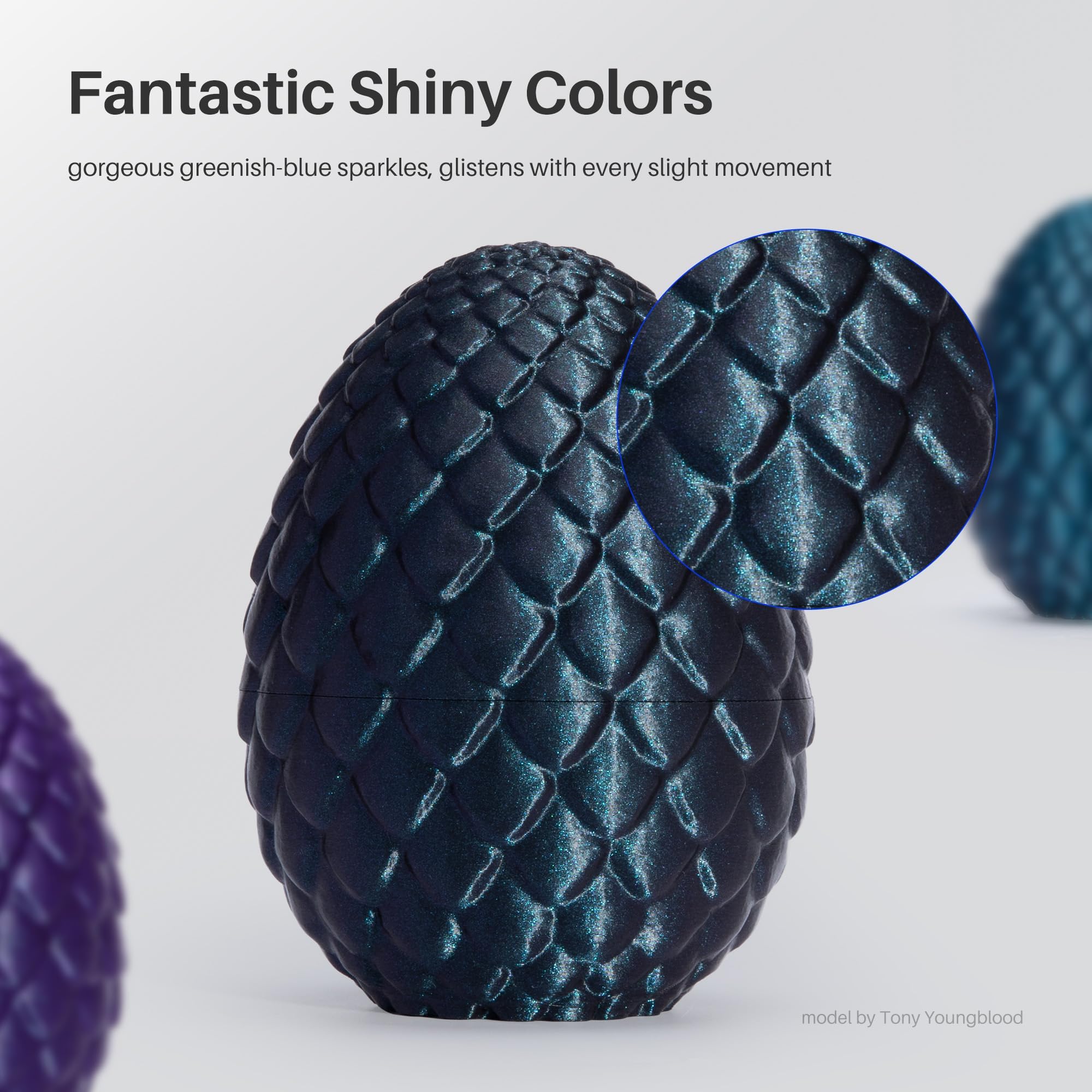 Foto 3 pulgar | Filamento Para Impresora 3d Elegoo Pla De 1,75 Mm Galaxy Peacock Blue, 1 Kg - Venta Internacional.