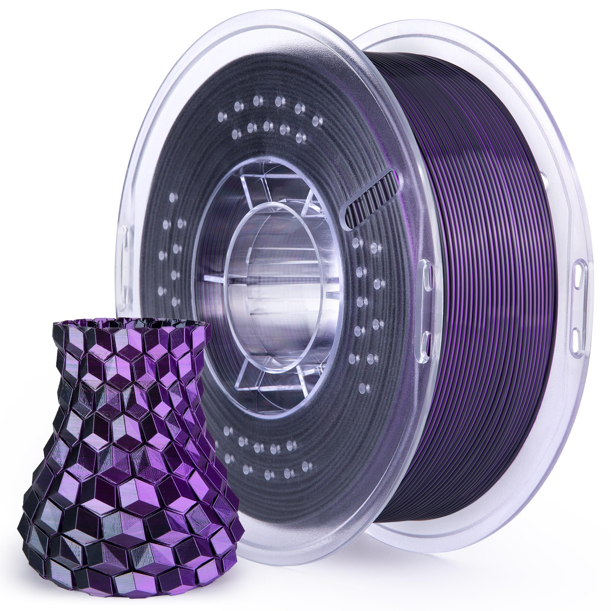 Foto 2 pulgar | Filamento Para Impresora 3d Elegoo Silk Pla, 1,75 Mm, Negro Y Morado, 1 Kg - Venta Internacional.