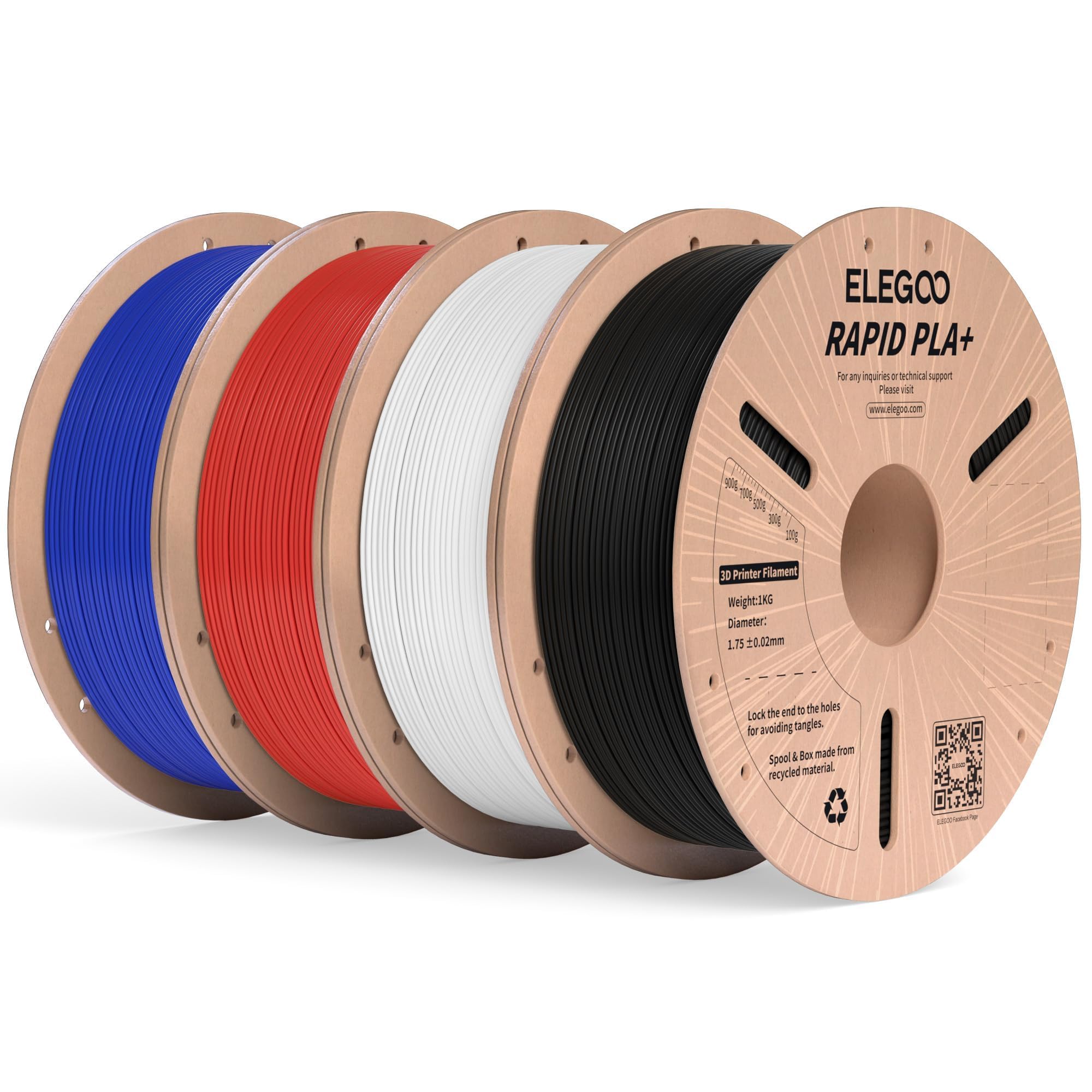 Paquete De Filamento Para Impresora 3d Elegoo Rapid Pla Plus De 1,75 Mm Y 4 Kg - Venta Internacional.
