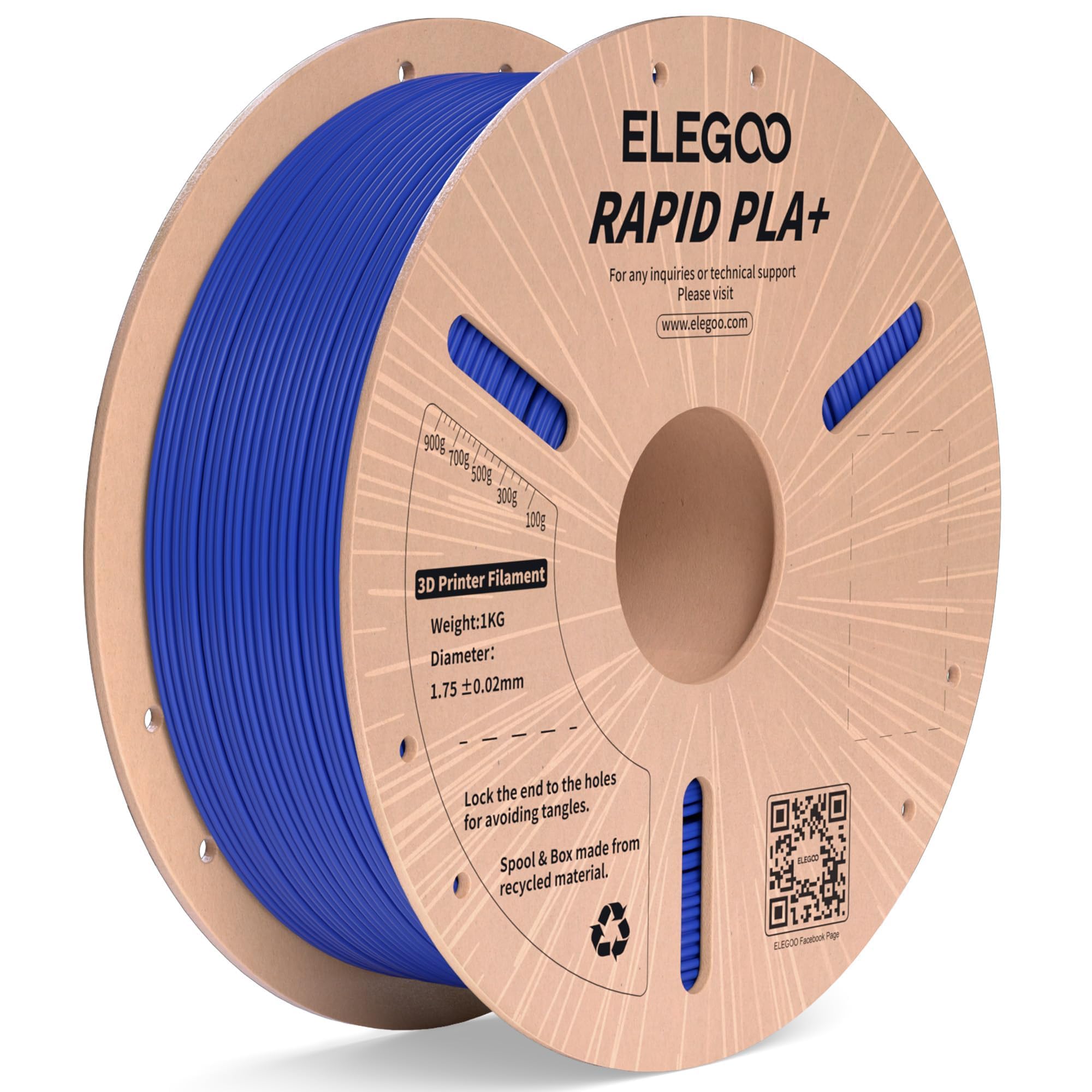 Foto 2 pulgar | Filamento Para Impresora 3d Elegoo Rapid Pla Plus, 1,75 Mm, Azul, 1 Kg - Venta Internacional.