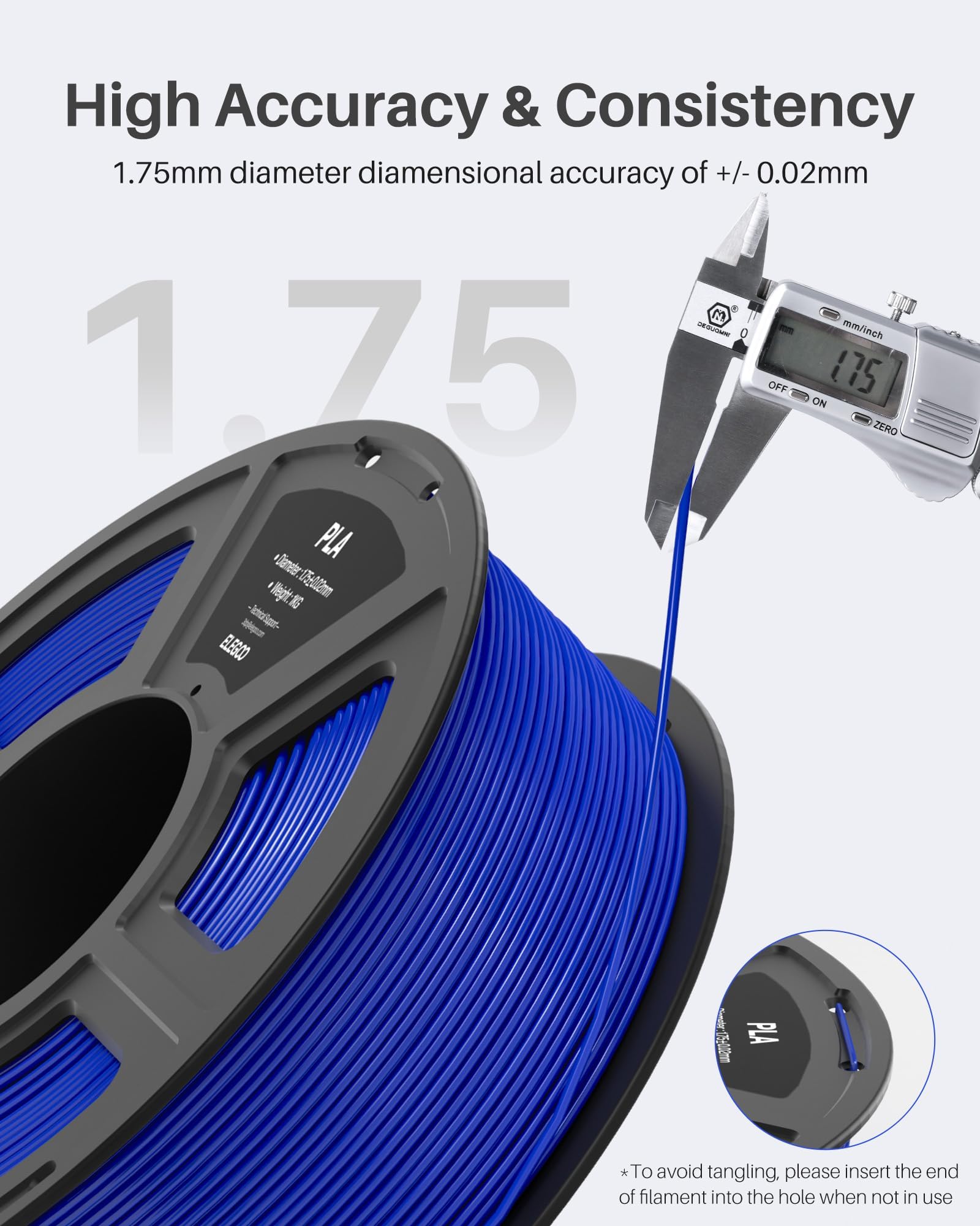 Foto 3 pulgar | Filamento Para Impresora 3d Elegoo Pla, 1,75 Mm, Azul Cielo, 1 Kg - Venta Internacional.