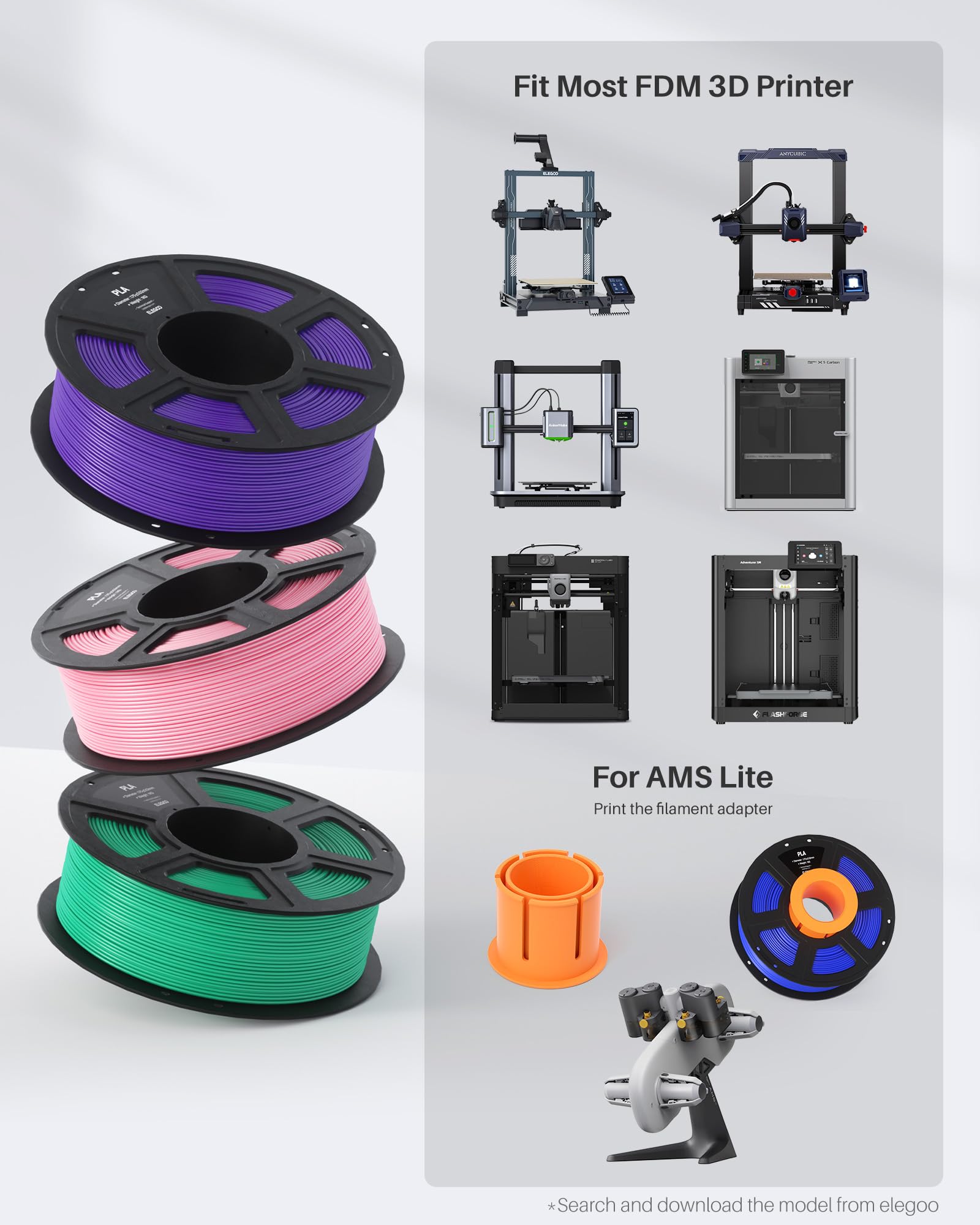 Foto 7 | Filamento Para Impresora 3d Elegoo Pla, 1,75 Mm, Azul Cielo, 1 Kg - Venta Internacional.