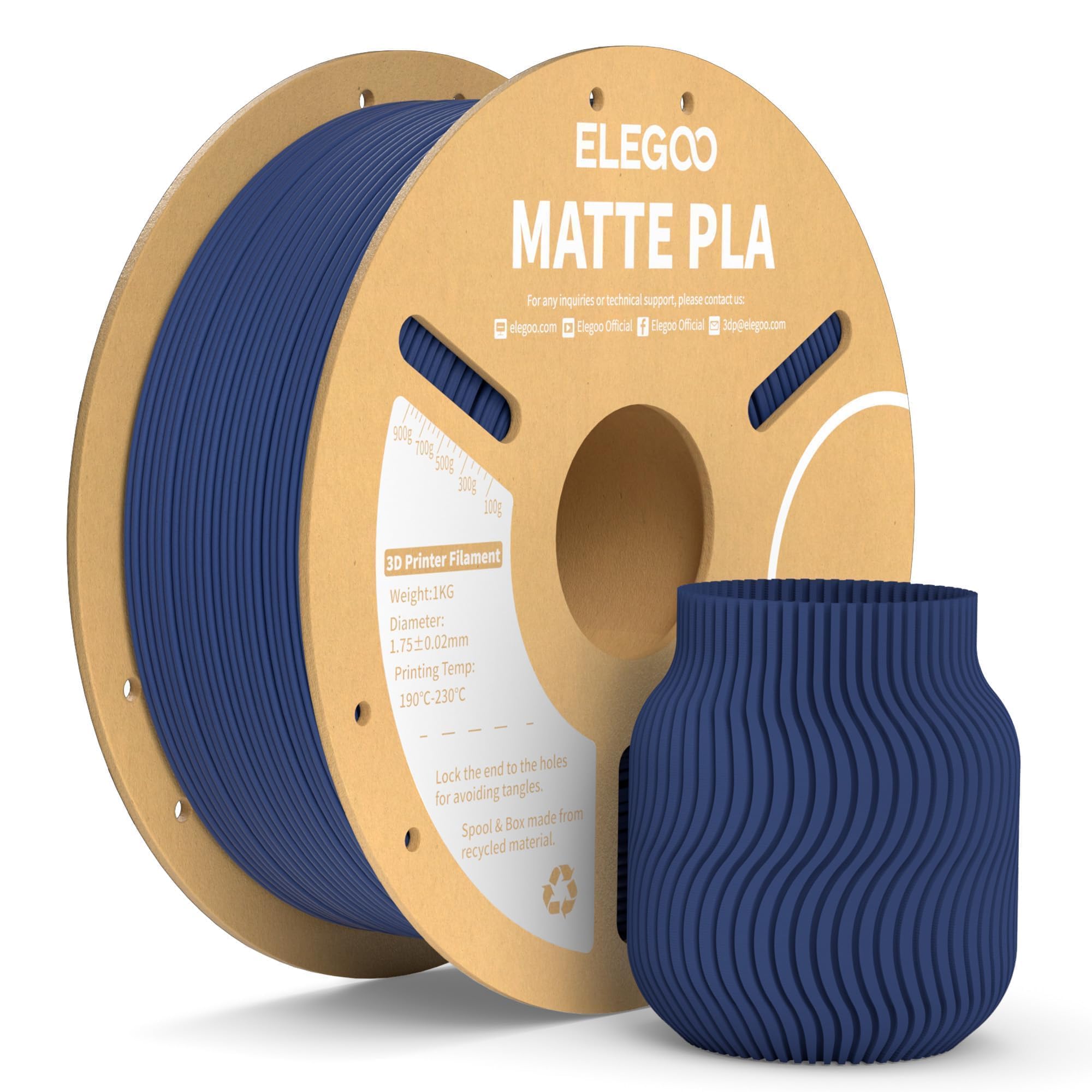 Foto 2 pulgar | Filamento Para Impresora 3d Elegoo Mate Pla Azul Marino, 1 Kg, 1,75 Mm - Venta Internacional.