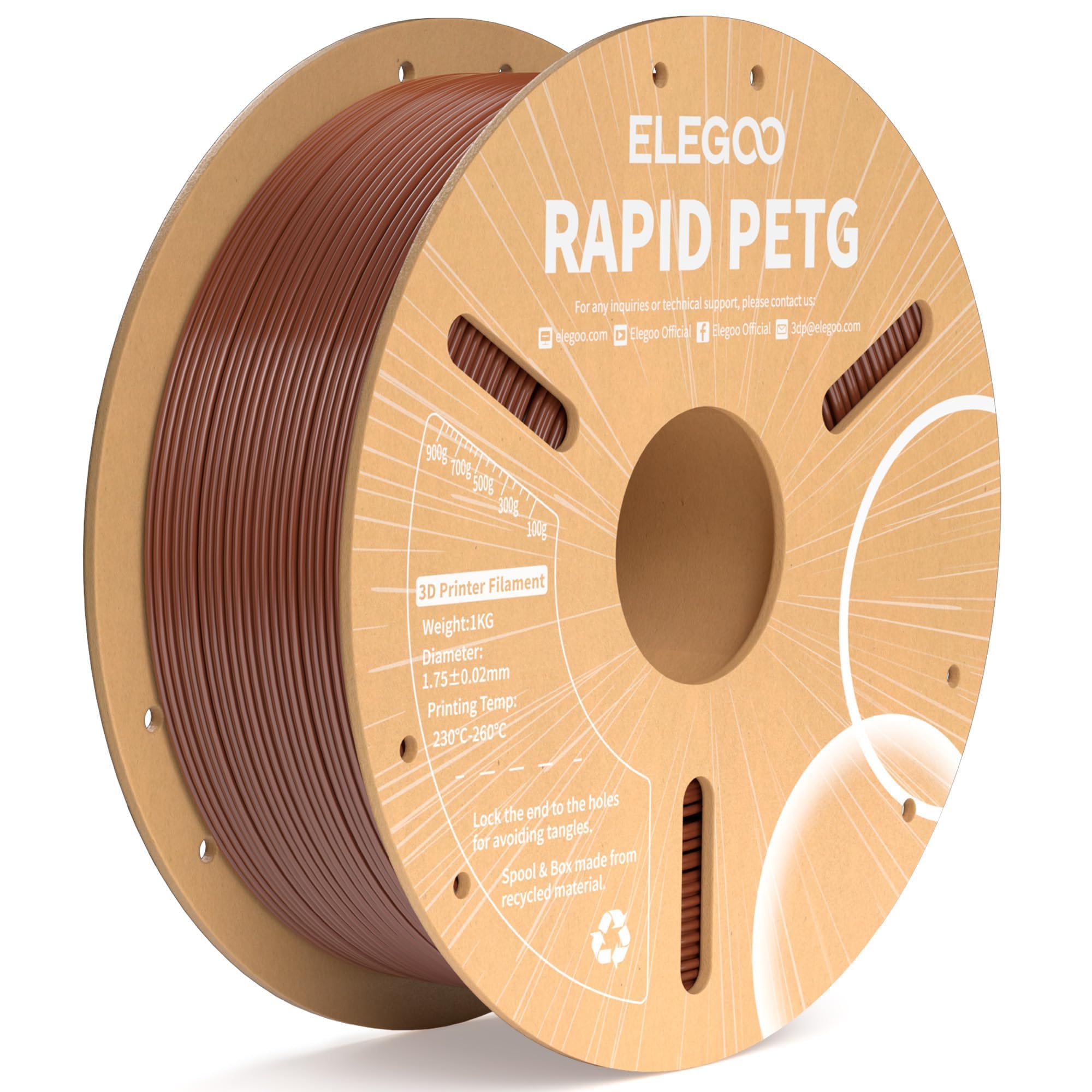 Foto 2 pulgar | Filamento Para Impresora 3d Elegoo Rapid Petg De 1,75 Mm, Marrón, 1 Kg - Venta Internacional.