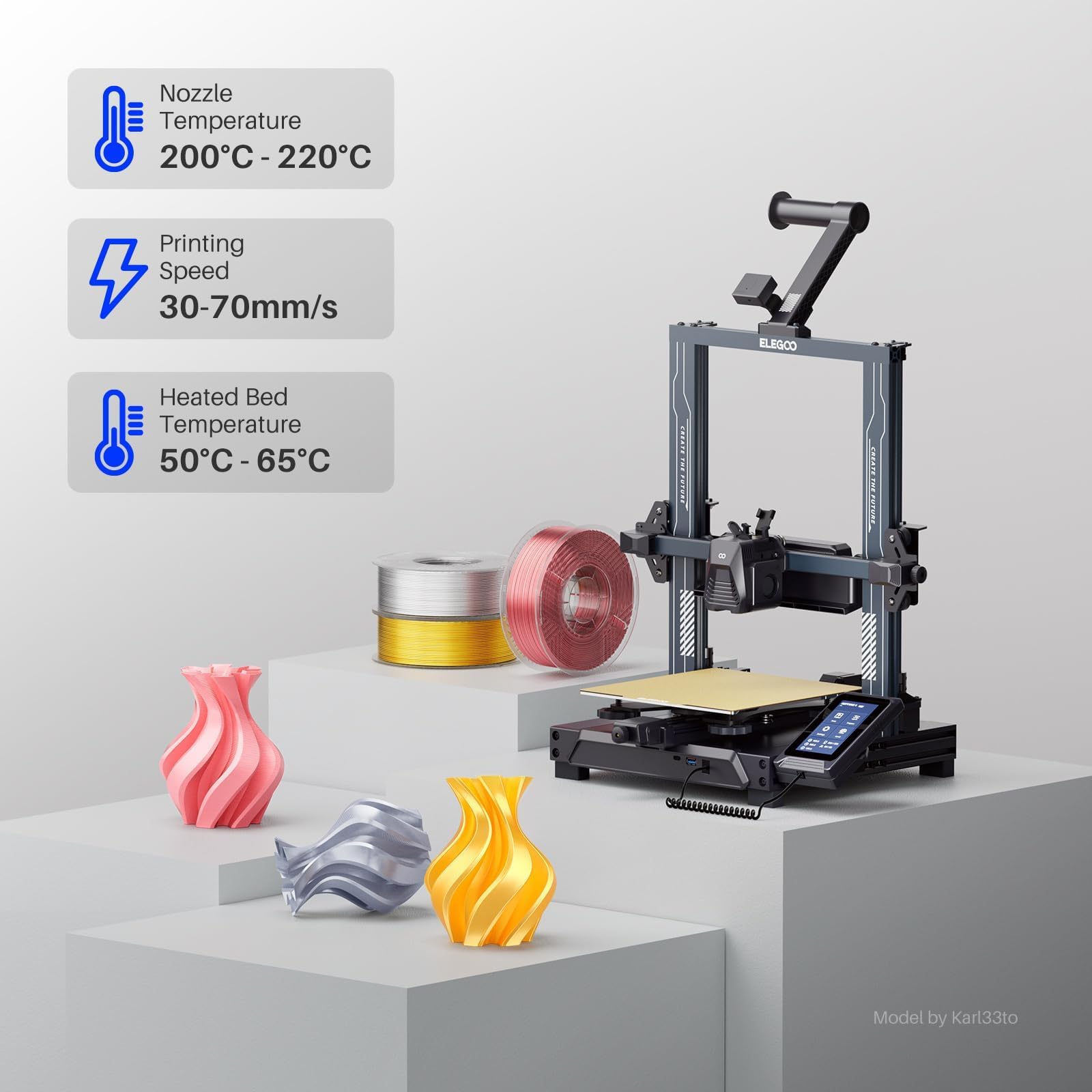 Foto 6 pulgar | Filamento Para Impresora 3d Elegoo Silk Pla De Triple Color, 1,75 Mm - Venta Internacional.