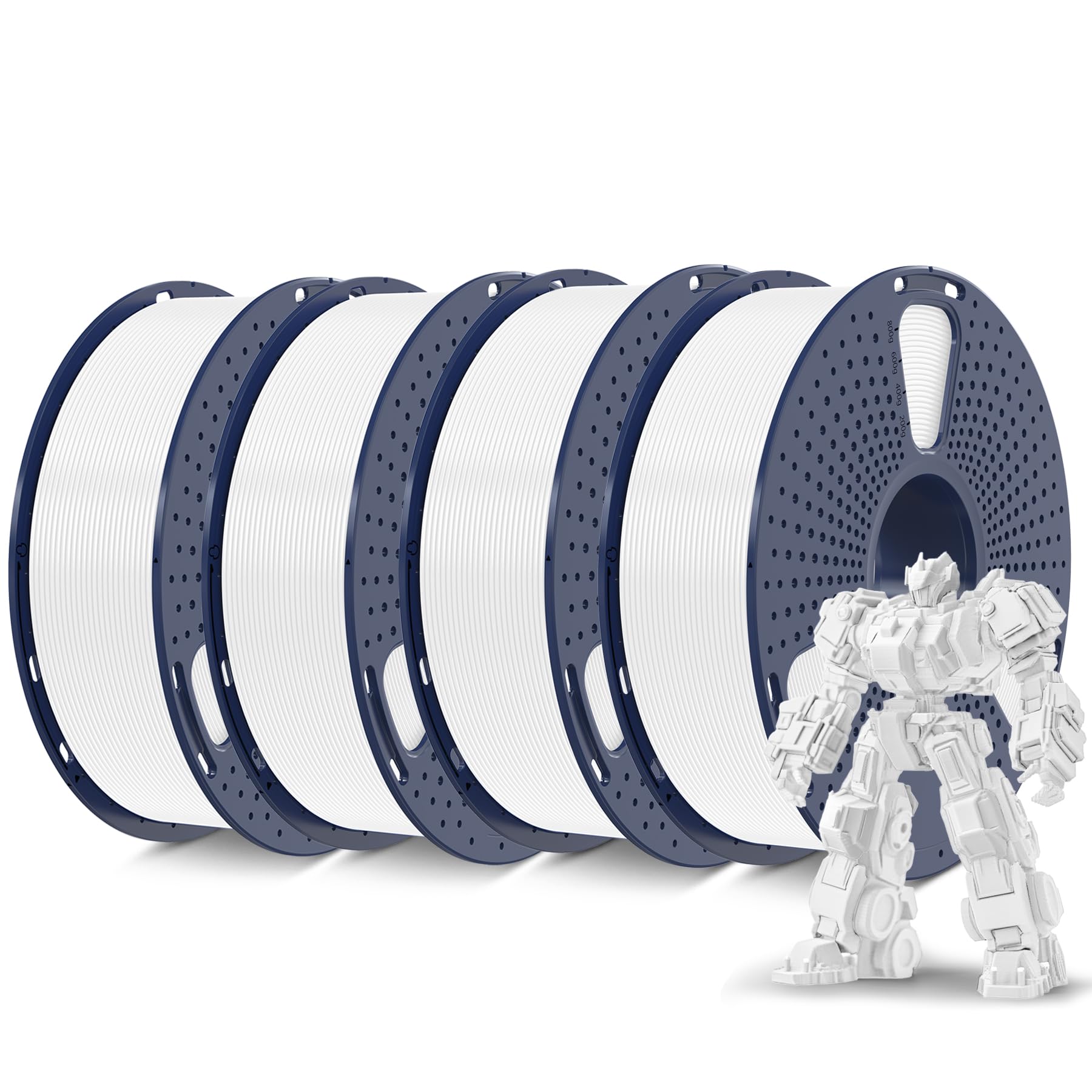 Foto 1 | Filamento Para Impresora 3d Sunlu Pla Plus De 1,75 Mm, 4 Kg, 4 Paquetes, Blanco - Venta Internacional.