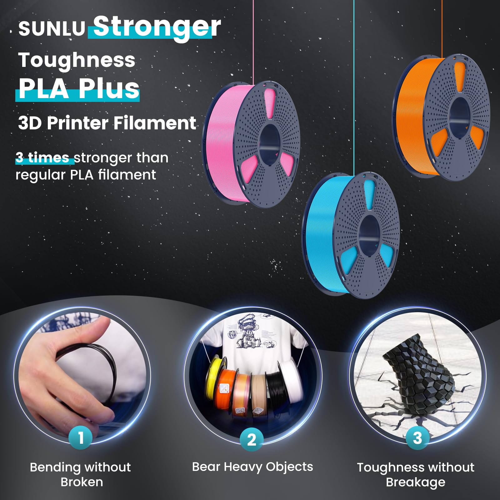 Foto 4 pulgar | Filamento Para Impresora 3d Sunlu Pla Plus De 1,75 Mm, 4 Kg, 4 Paquetes, Blanco - Venta Internacional.