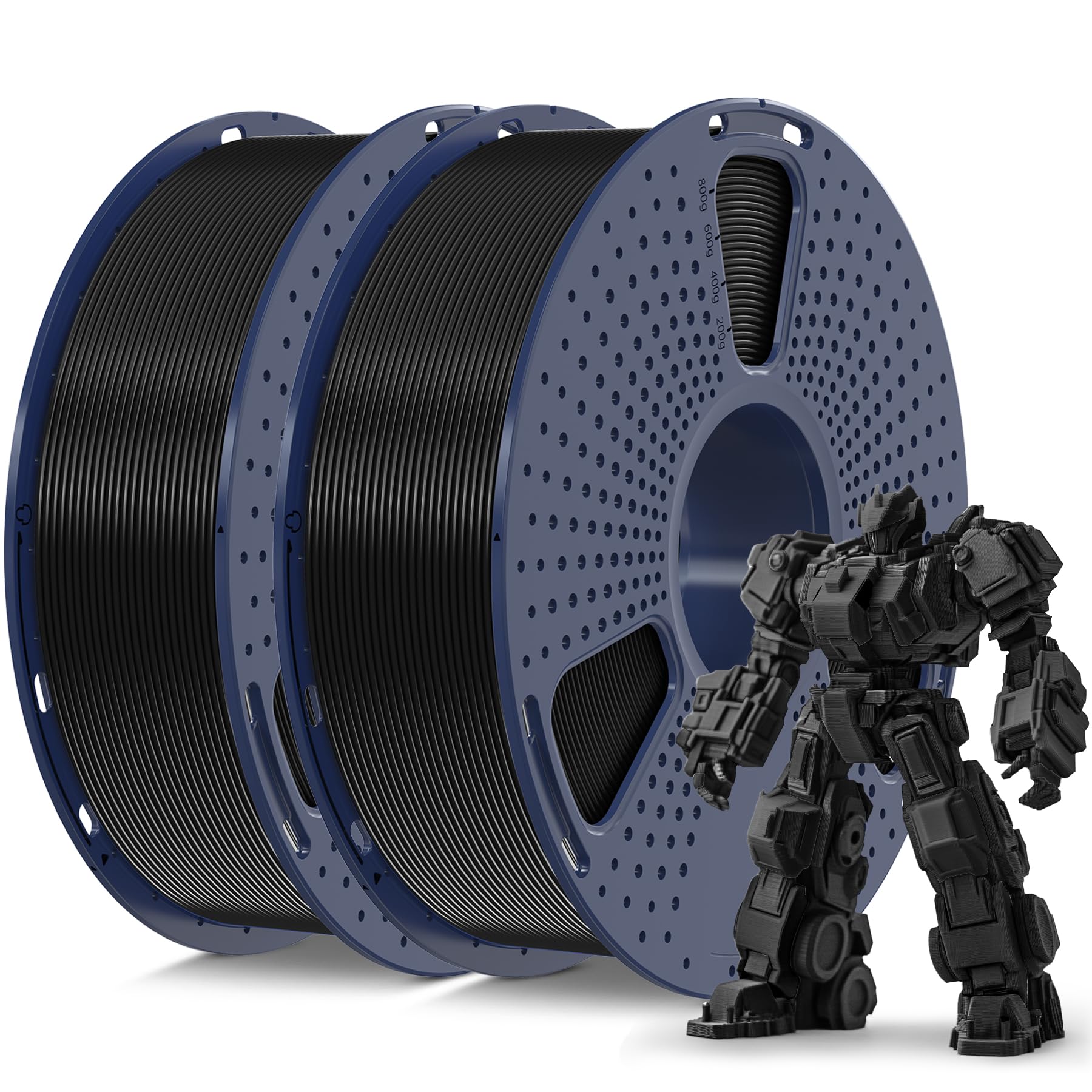 Filamento Para Impresora 3d Sunlu Pla Plus De 1,75 Mm, 2 Kg, 2 Paquetes, Negro - Venta Internacional.
