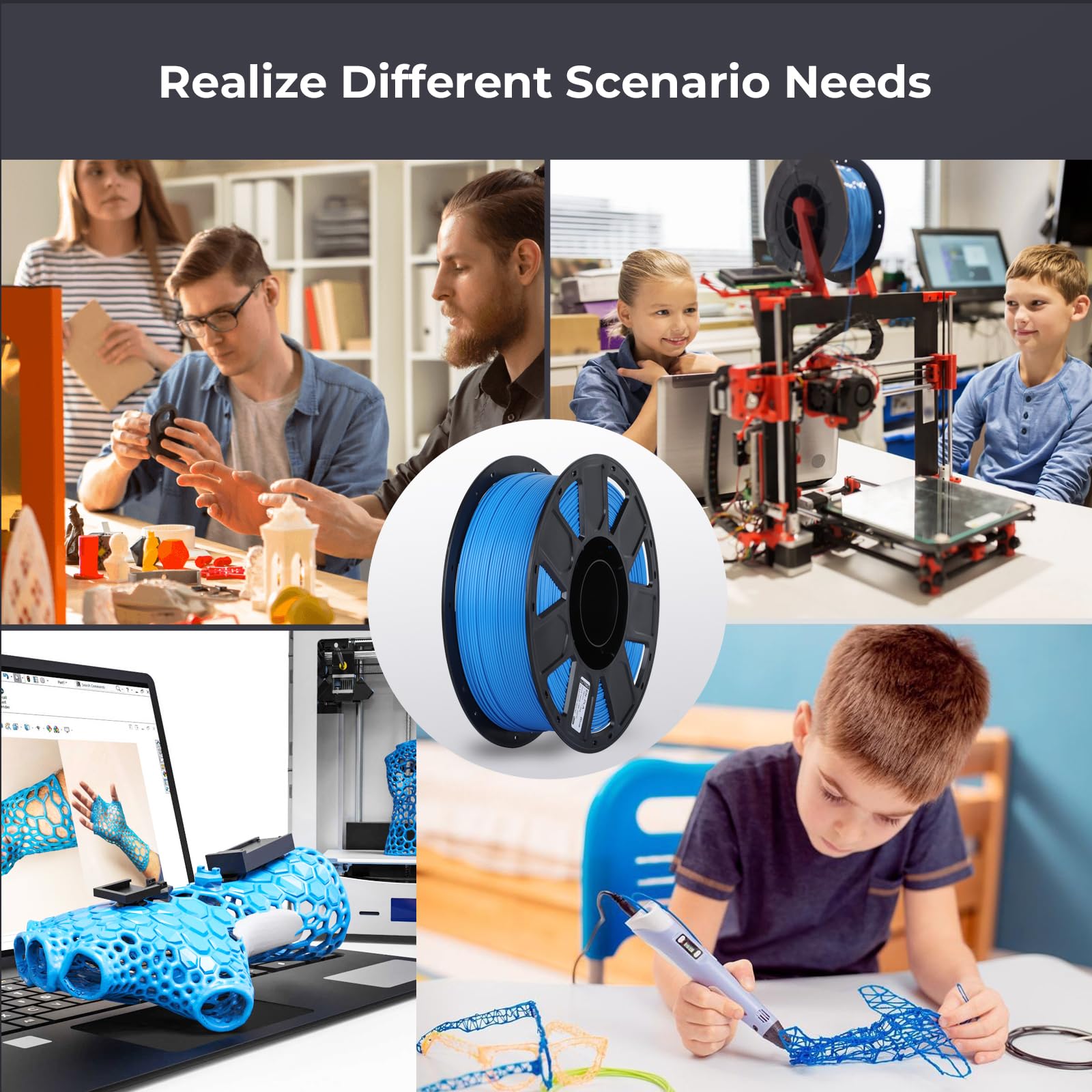 Foto 7 | Filamento Para Impresora 3d Creality Ender Pla, 1,75 Mm, 1 Kg, Azul - Venta Internacional.