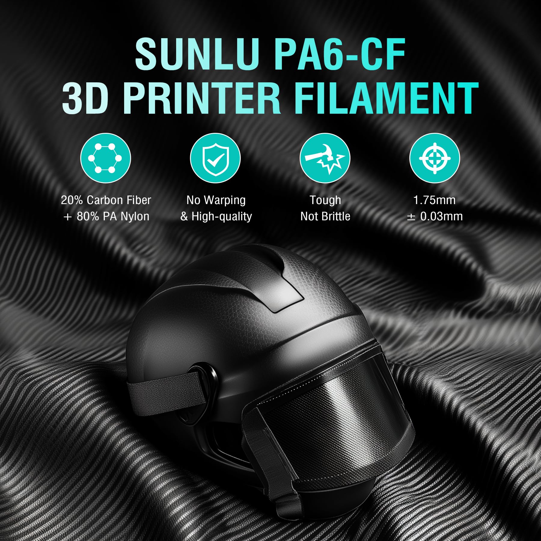 Foto 3 pulgar | Filamento 3d Sunlu Pa6-cf, 1,75 Mm, 1 Kg, Negro, Resistente Al Calor - Venta Internacional.