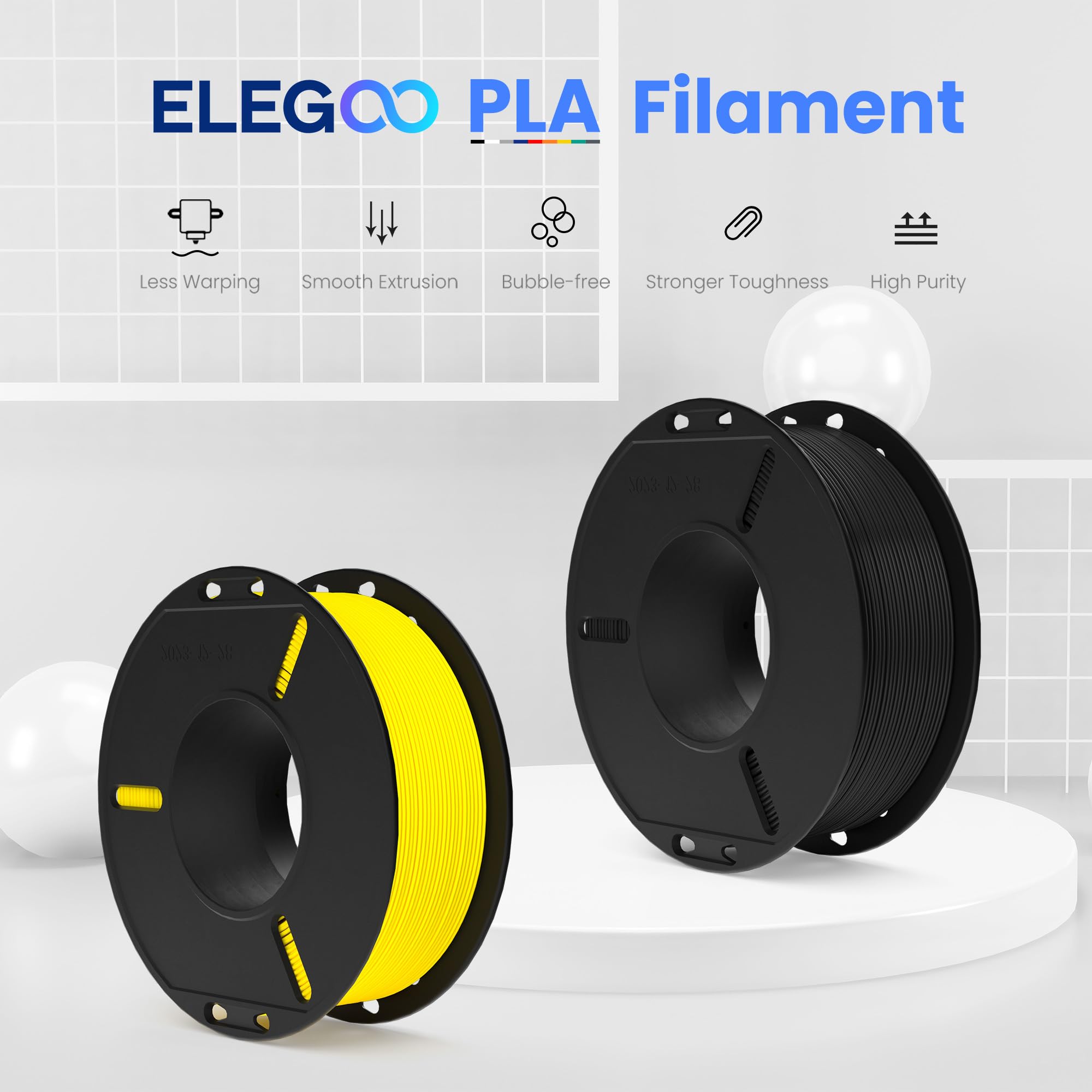Foto 3 | Filamento Para Impresora 3d Elegoo, 1.75 Mm, Pla, 250 G, Paquete De 8 Colores - Venta Internacional.