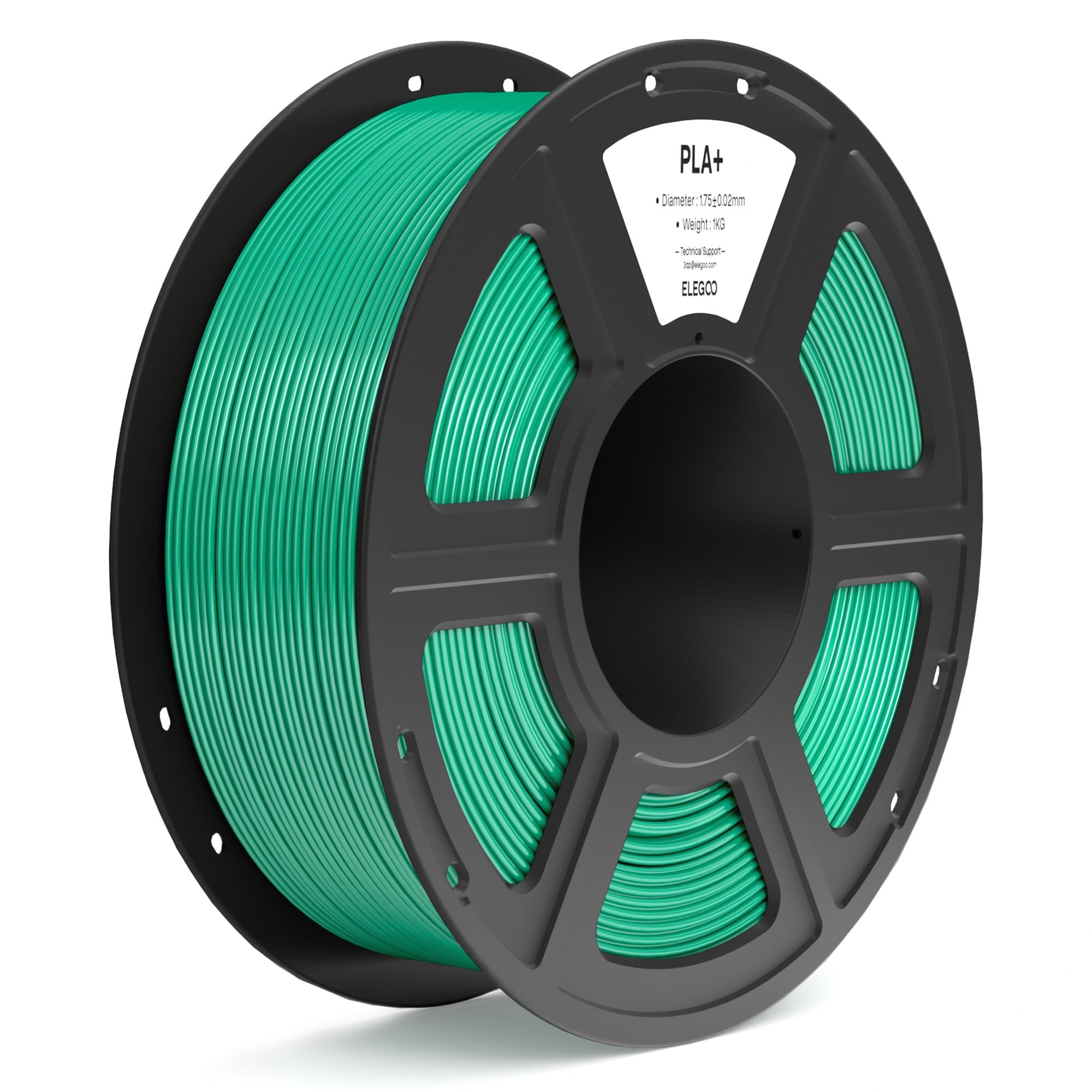 Filamento Para Impresora 3d Elegoo Pla+ De 1,75 Mm, Color Verde Mar, 1 Kg - Venta Internacional.