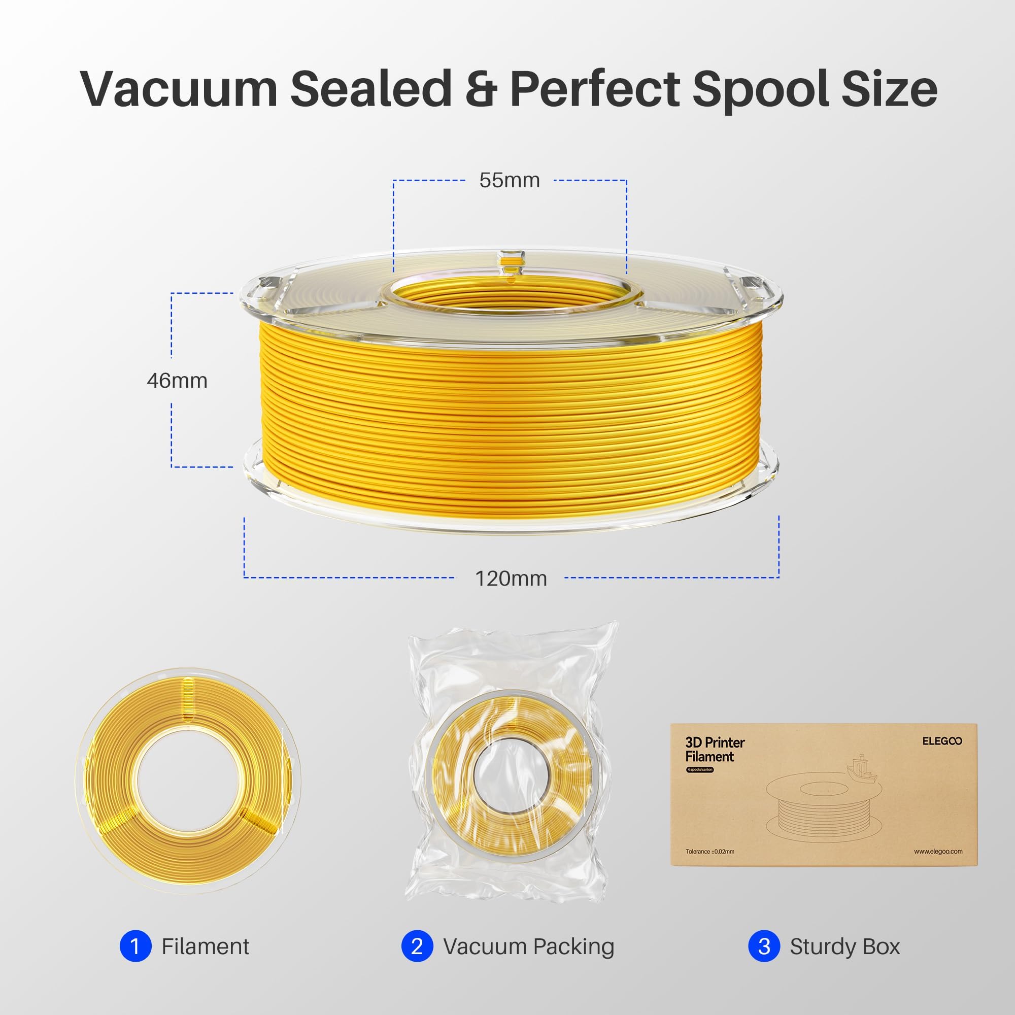 Foto 7 pulgar | Filamento Para Impresora 3d Elegoo Silk Pla De 1,75 Mm, Paquete De 4 Unidades, 250 G - Venta Internacional.