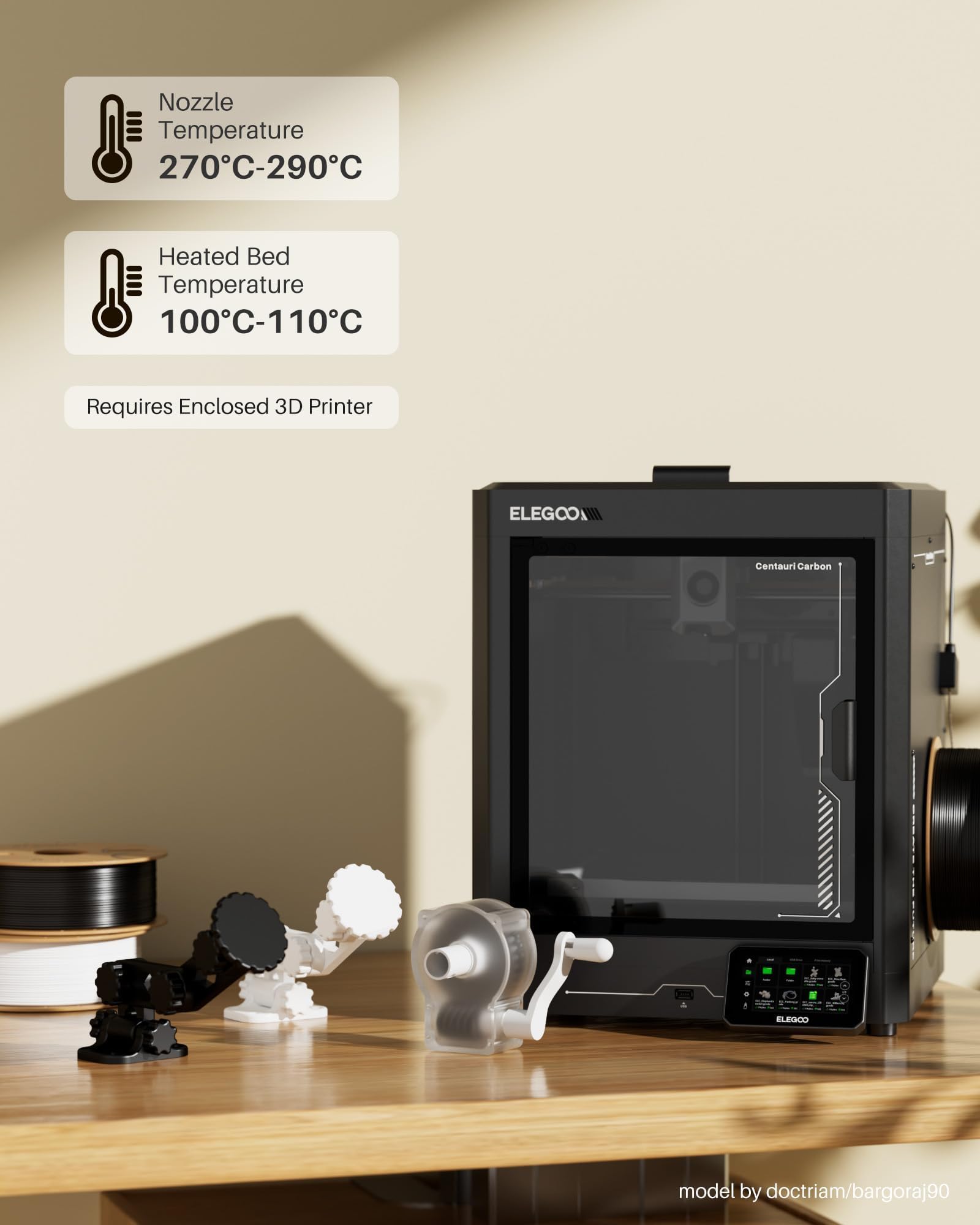 Foto 7 pulgar | Filamento Para Impresora 3d Elegoo Pc, 1,75 Mm, Negro Transparente, 1 Kg - Venta Internacional.