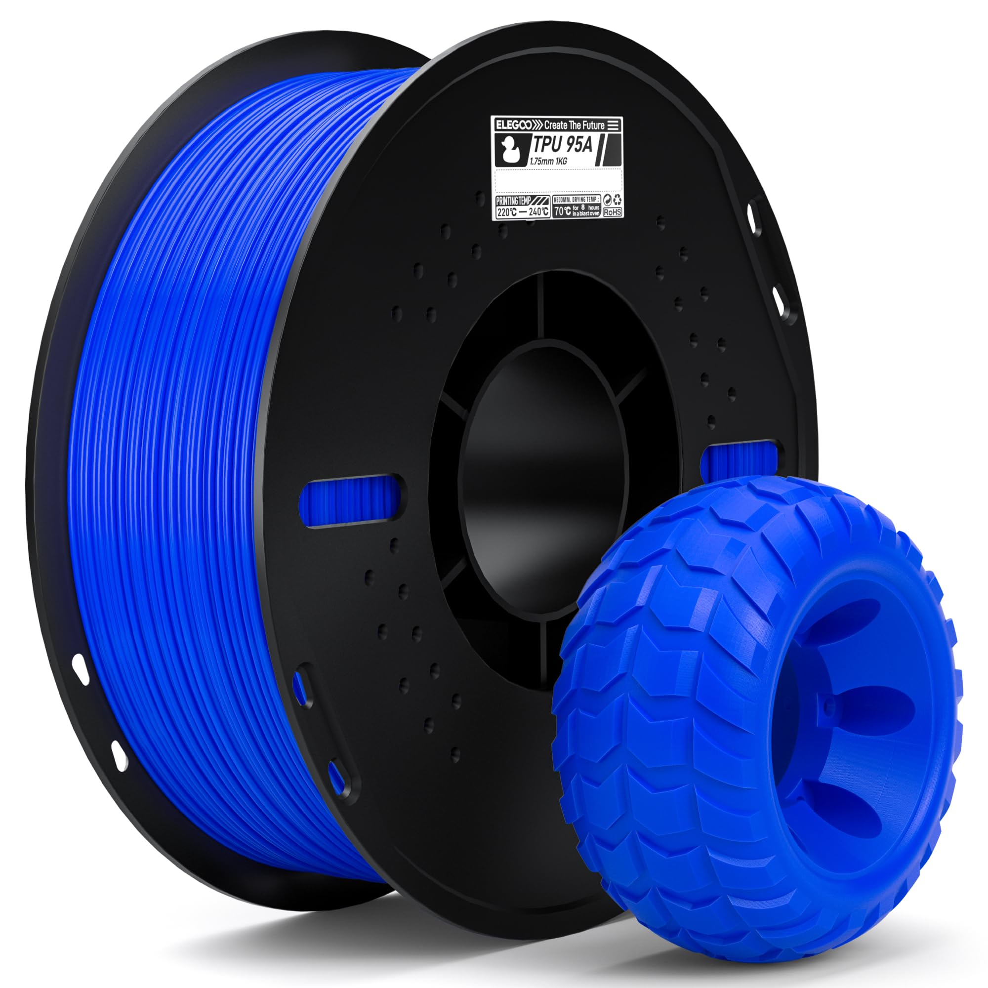 Foto 1 | Filamento De Impresión 3d Elegoo Tpu 1.75 Mm Azul 1 Kg 95a - Venta Internacional.