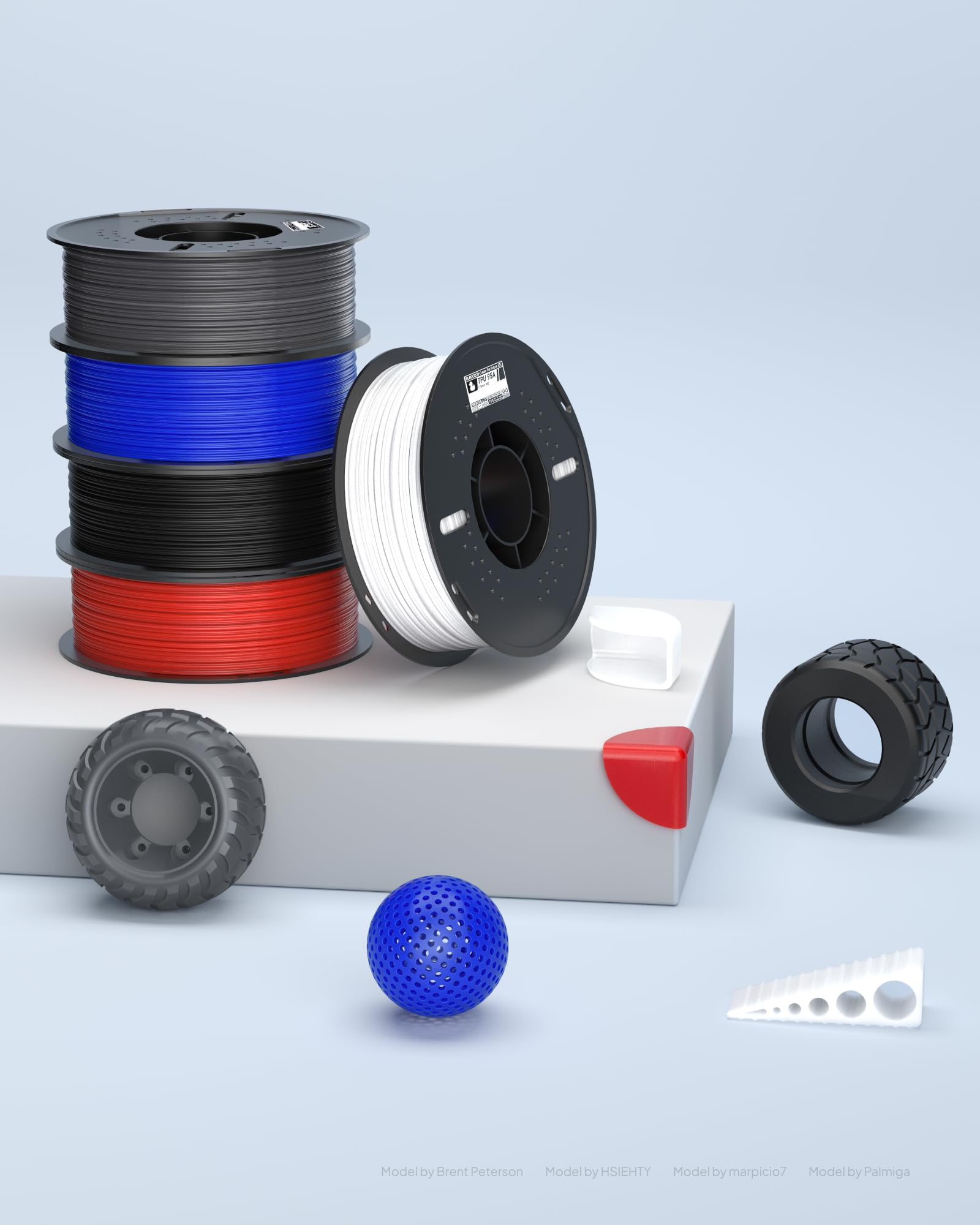 Foto 8 pulgar | Filamento De Impresión 3d Elegoo Tpu 1.75 Mm Azul 1 Kg 95a - Venta Internacional.