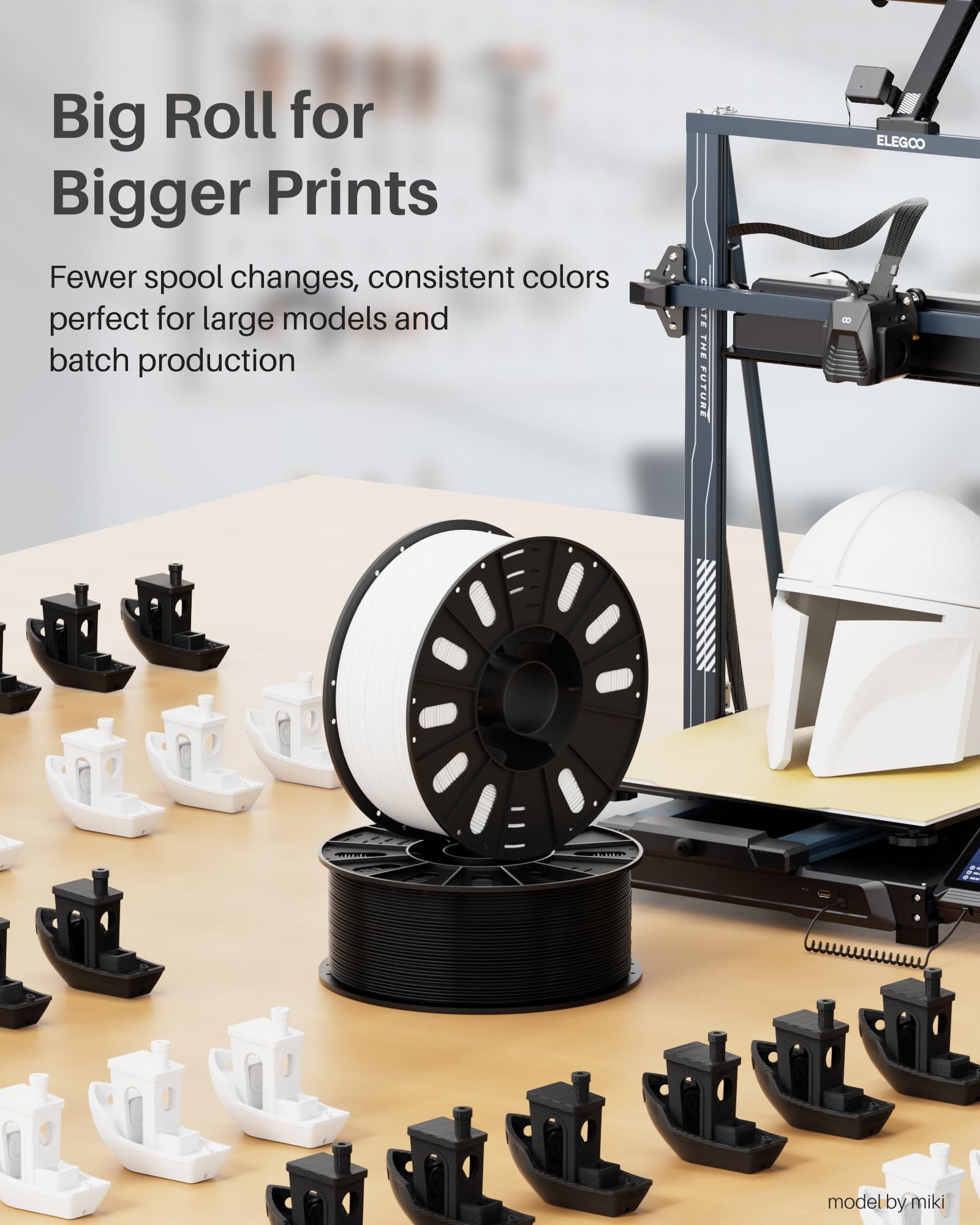 Foto 3 pulgar | Filamento Para Impresora 3d Elegoo Pla De 1,75 Mm Negro, 3 Kg - Venta Internacional.