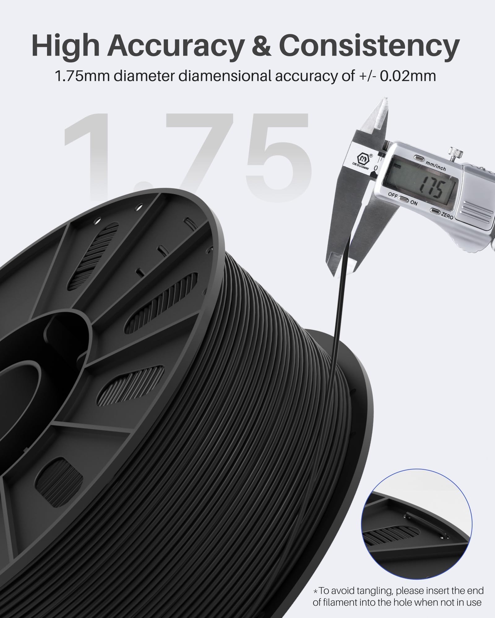 Foto 3 | Filamento Para Impresora 3d Elegoo Pla De 1,75 Mm Negro, 3 Kg - Venta Internacional.