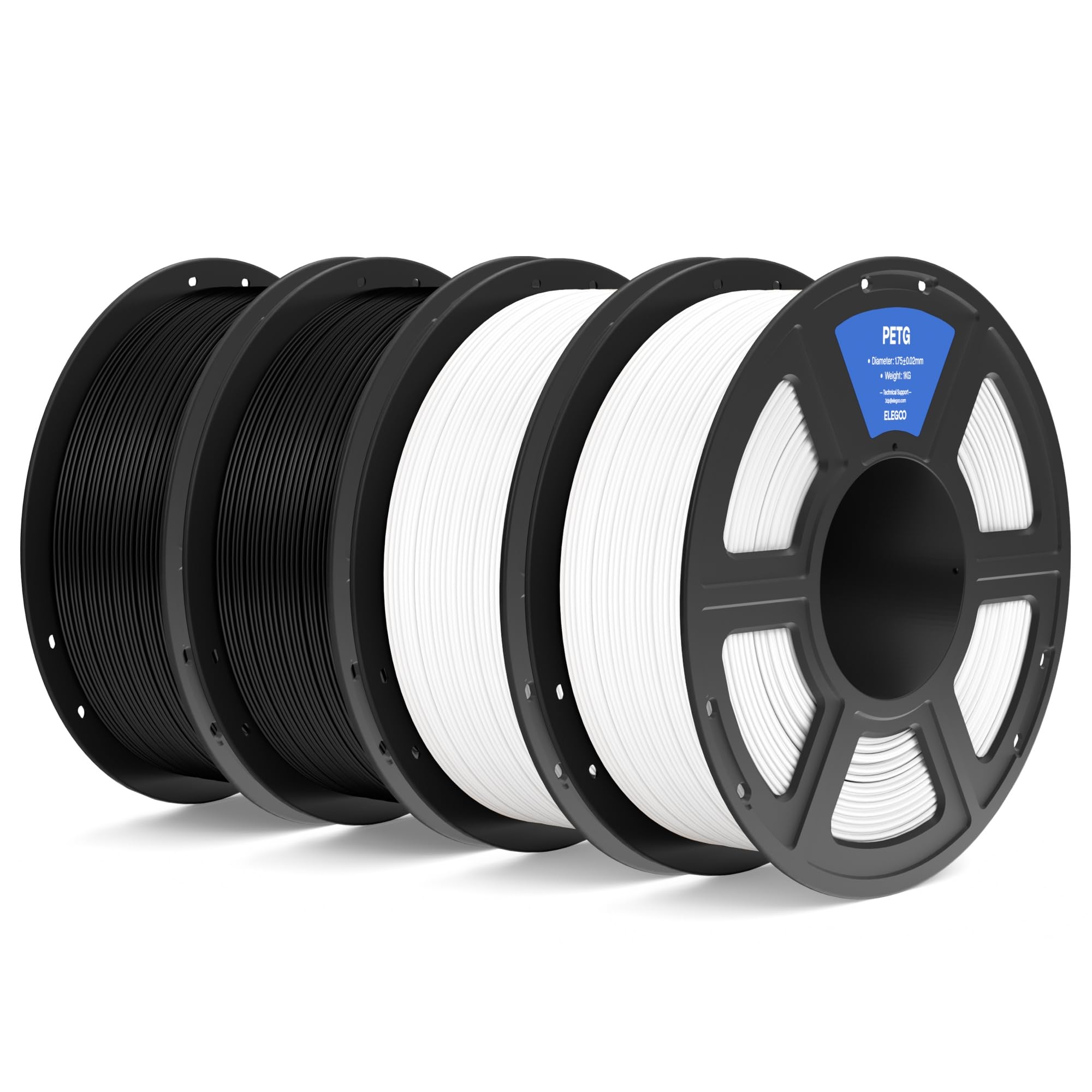 Filamento Para Impresora 3d Elegoo Petg, 1,75 Mm, Blanco Y Negro, 4 Kg - Venta Internacional.