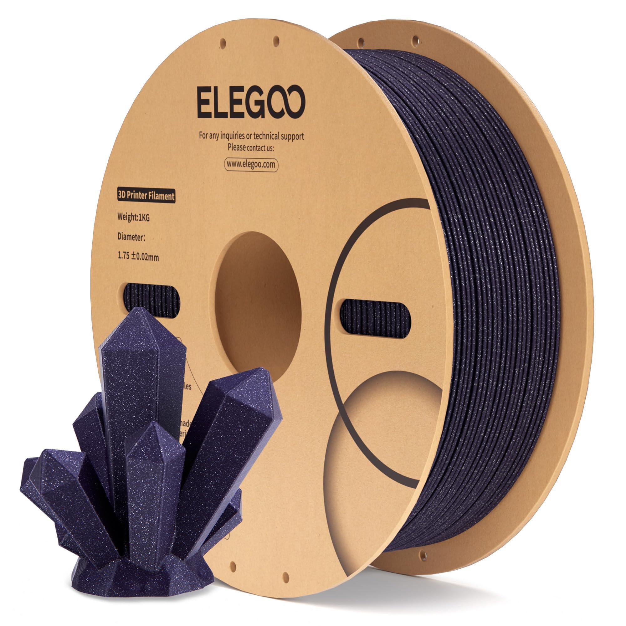 Filamento Para Impresora 3d Elegoo Pla Sparkle Purplish Grey, 1 Kg - Venta Internacional.