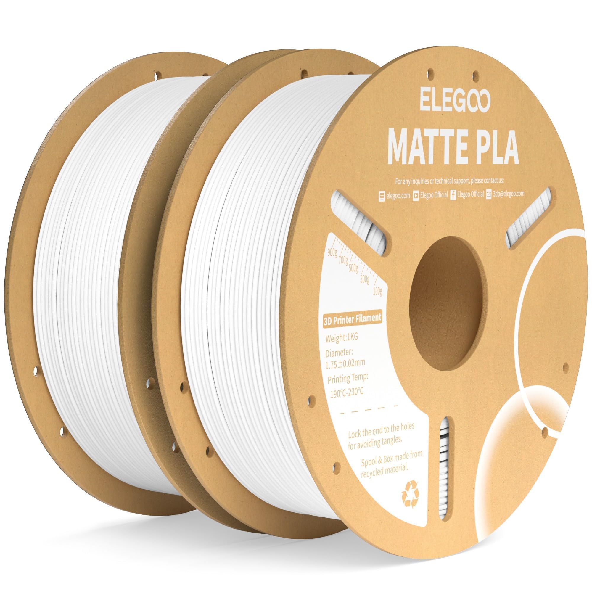 Foto 2 pulgar | Filamento Para Impresora 3d Elegoo Mate Pla Blanco Mate, 2 Kg, 1,75 Mm - Venta Internacional.