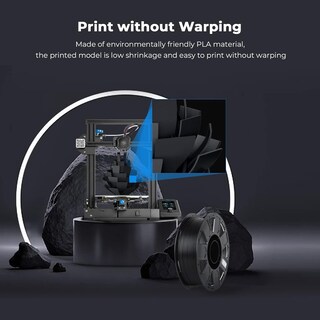 Foto 2 | Filamento Pla 1.75mm Negro 1kg Para Impresora 3d Fdm | Impresión Suave Y Sin Enredos