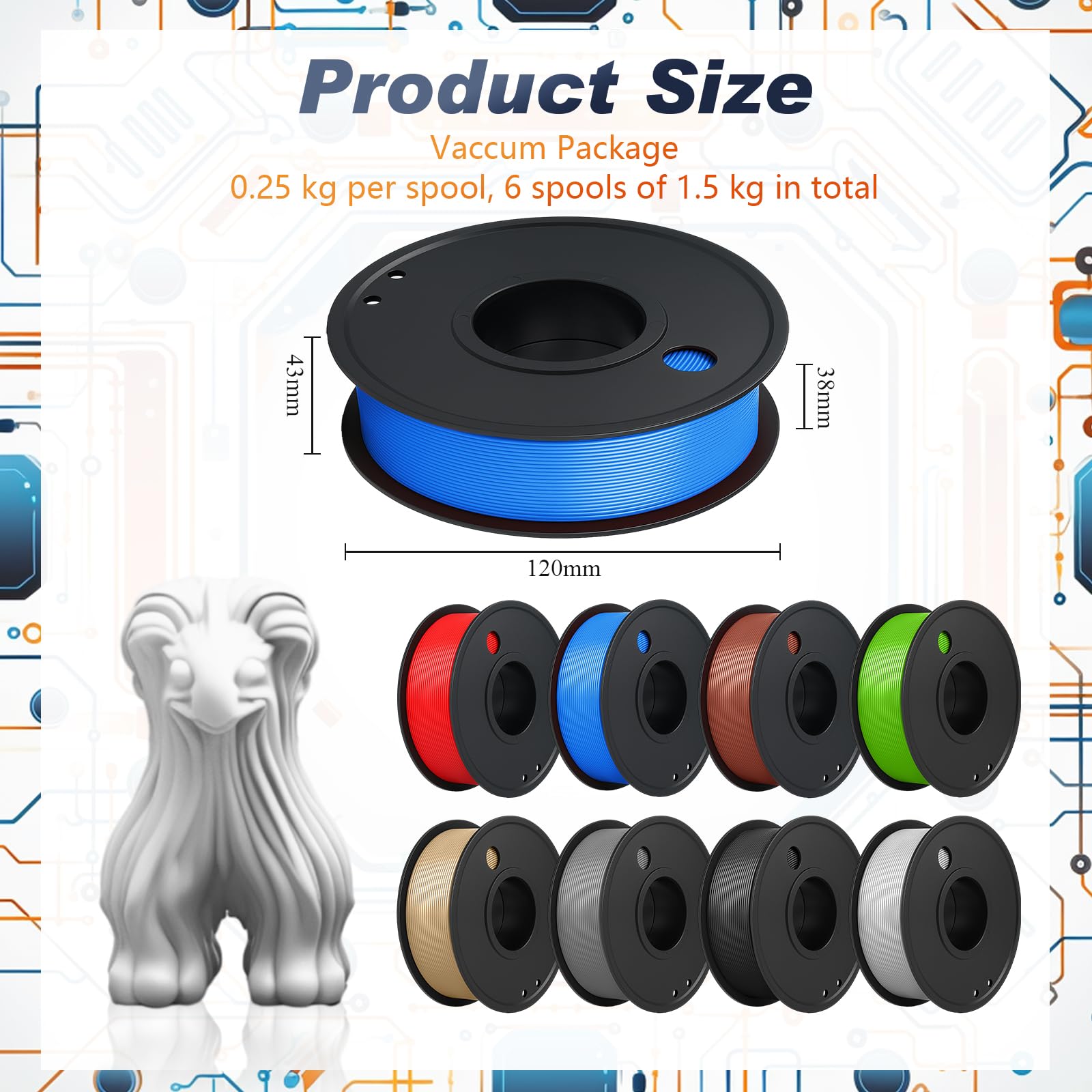 Foto 2 | Filamento Para Impresora 3d Pangda Pla De 1 75 Mm  Multicolor  2 Kg - Venta Internacional.
