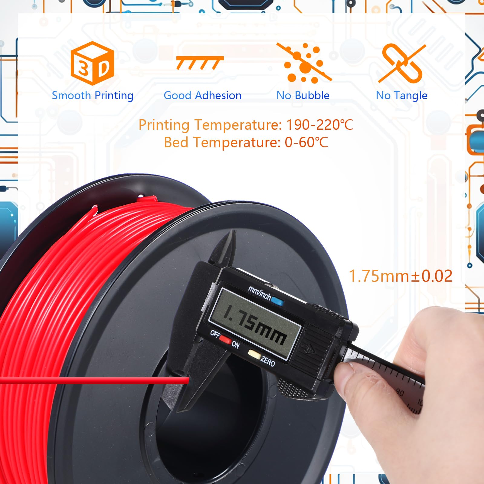 Foto 4 | Filamento Para Impresora 3d Pangda Pla De 1 75 Mm  Multicolor  2 Kg - Venta Internacional.