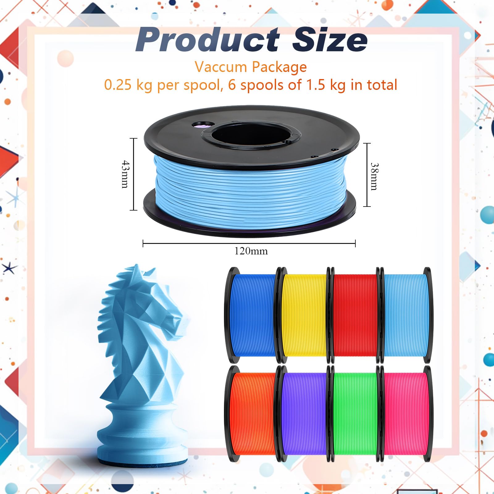Foto 3 pulgar | Filamento Para Impresora 3d Pangda 1.75 Mm Pla Multicolor  2 Kg - Venta Internacional.