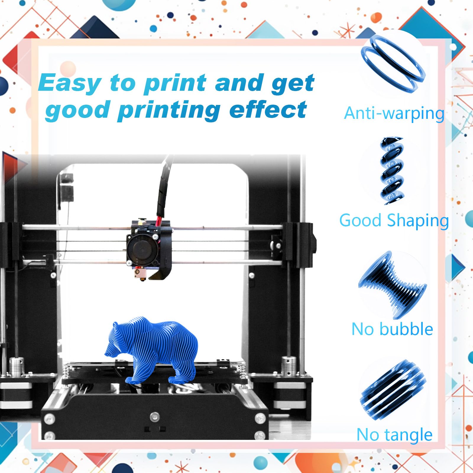 Foto 4 pulgar | Filamento Para Impresora 3d Pangda 1.75 Mm Pla Multicolor  2 Kg - Venta Internacional.