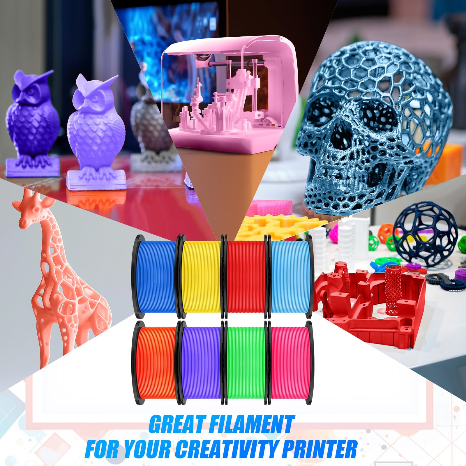 Foto 8 pulgar | Filamento Para Impresora 3d Pangda 1.75 Mm Pla Multicolor  2 Kg - Venta Internacional.