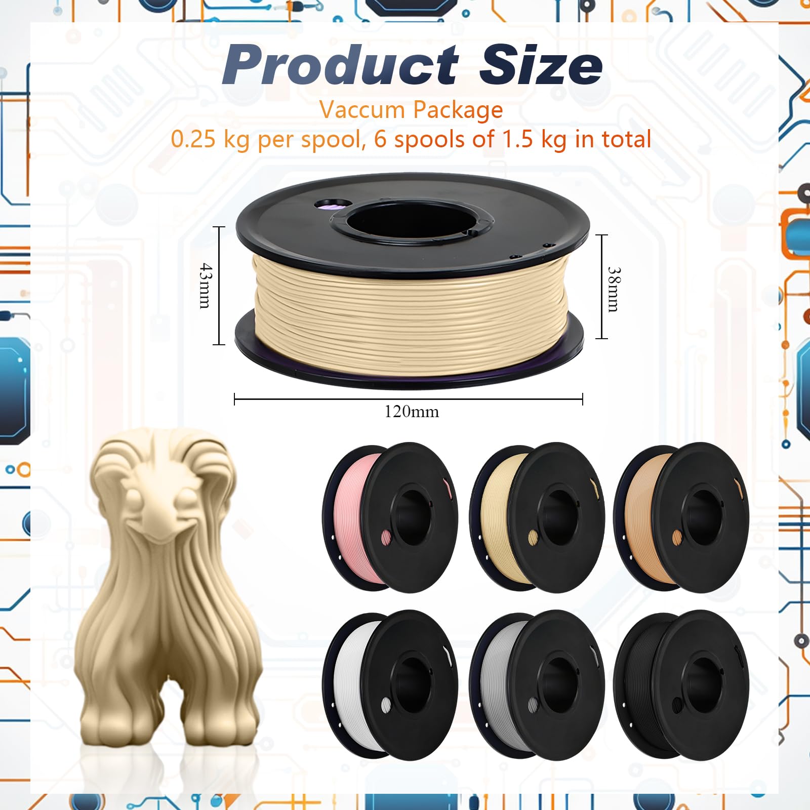 Foto 3 pulgar | Filamento Pangda Multicolor Pla Para Impresora 3d  1 75 Mm Y 1 5 Kg - Venta Internacional.