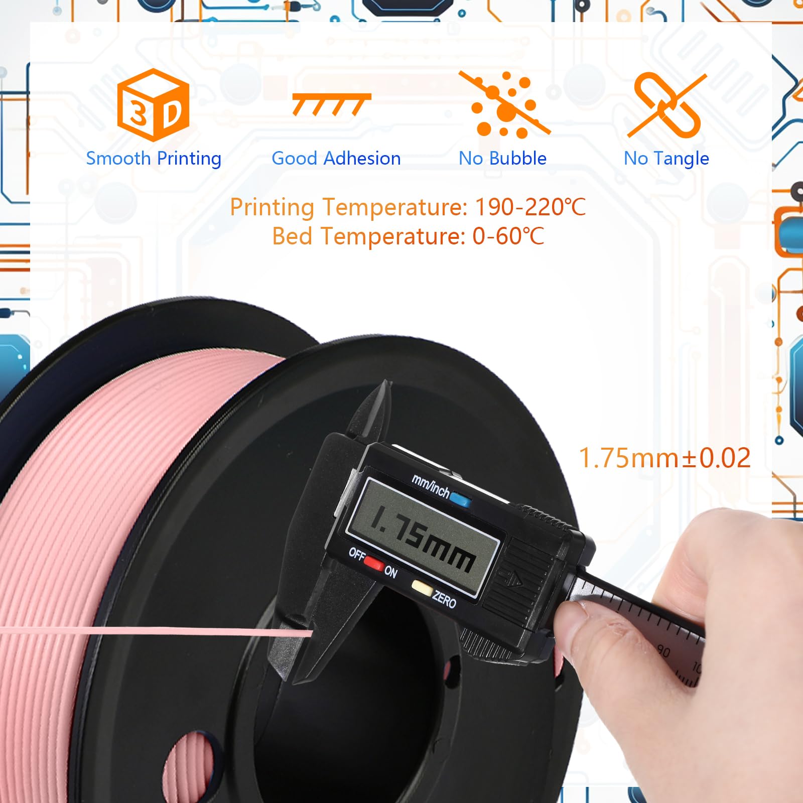 Foto 4 pulgar | Filamento Pangda Multicolor Pla Para Impresora 3d  1 75 Mm Y 1 5 Kg - Venta Internacional.