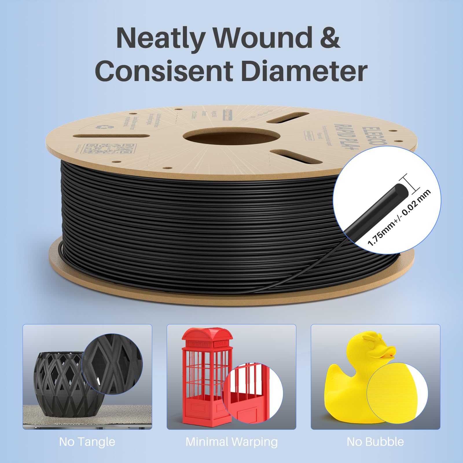 Foto 6 pulgar | Paquete De Filamento Para Impresora 3d Elegoo Rapid Pla Plus De 1 75 Mm Y 4 Kg - Venta Internacional.