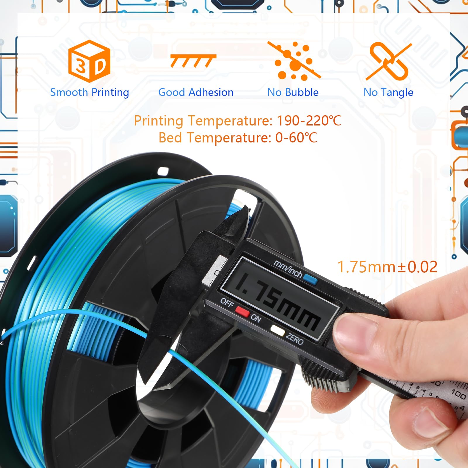 Foto 4 | Filamento Pangda Multicolor Pla Para Impresora 3d  1 75 Mm Y 1 5 Kg - Venta Internacional.