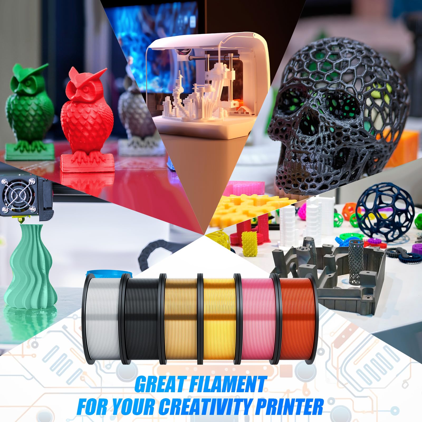 Foto 7 | Filamento Para Impresora 3d Pangda 1.75 Mm Pla Multicolor 1.5 Kg - Venta Internacional.