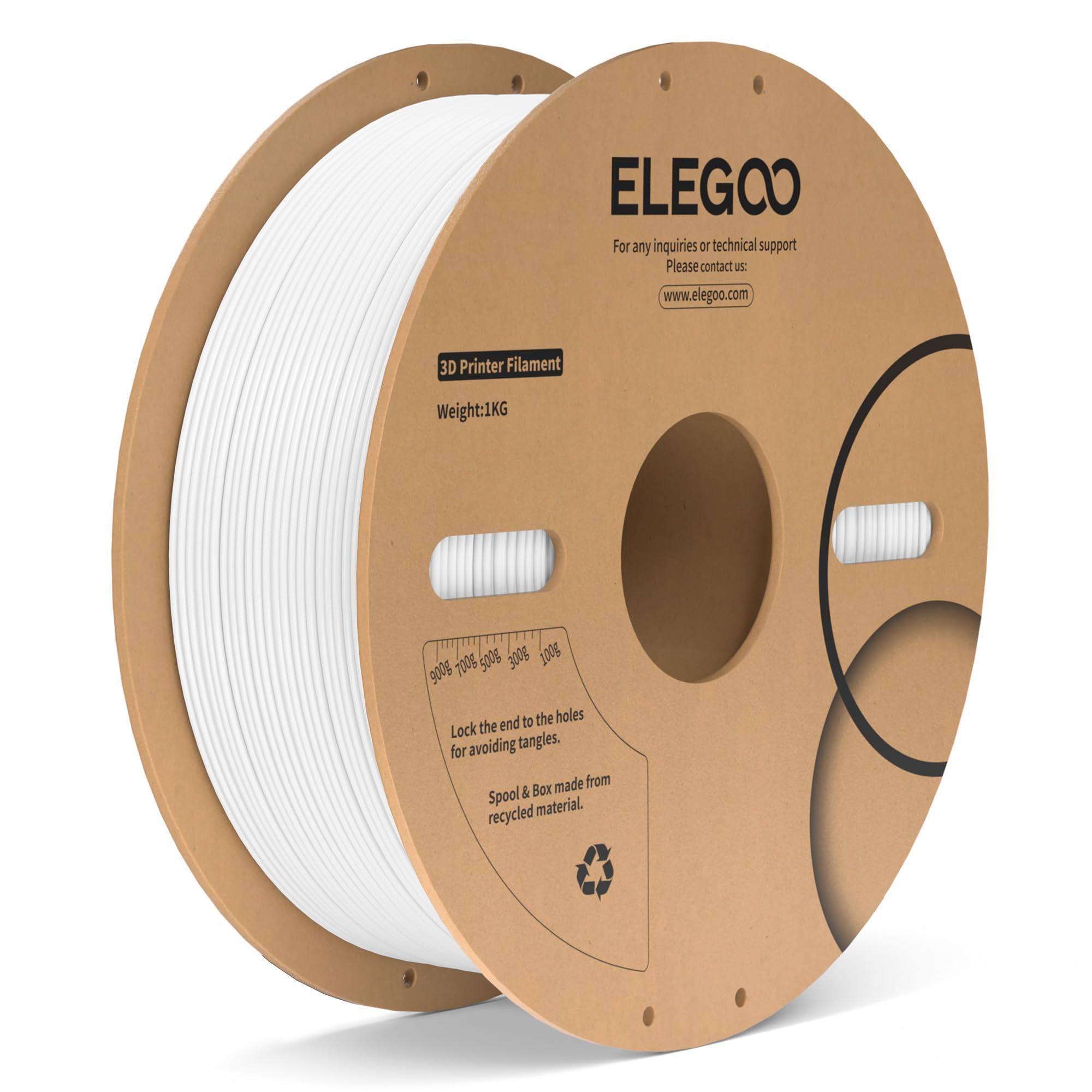 Foto 2 pulgar | Filamento Para Impresora 3d Elegoo Pc  1 75 Mm  Blanco  1 Kg - Venta Internacional.
