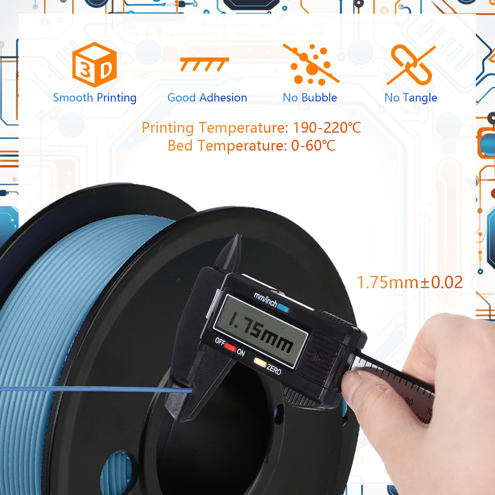Foto 4 | Filamento Pangda Multicolor Pla Para Impresora 3d  1 75 Mm Y 1 5 Kg - Venta Internacional.