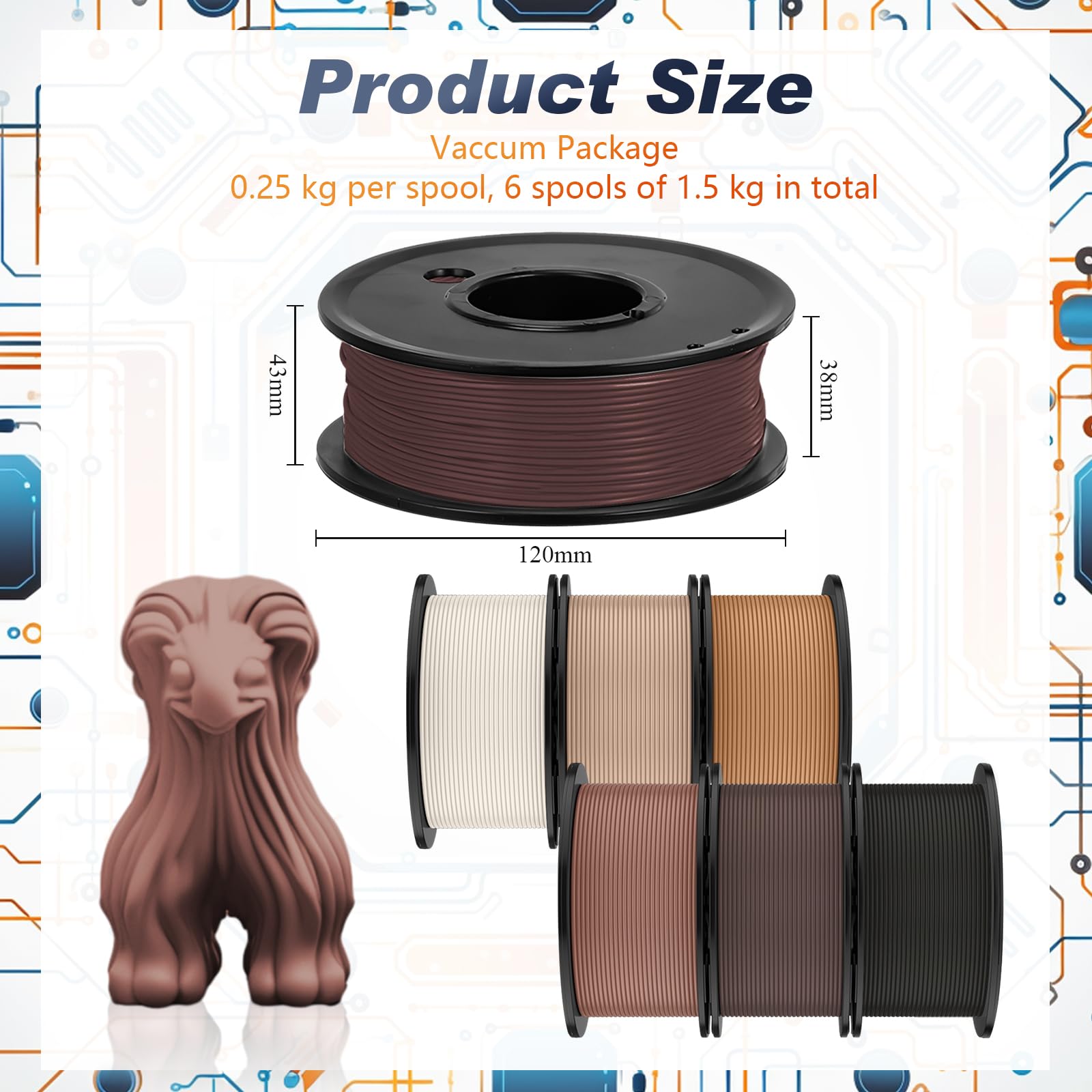 Foto 4 pulgar | Filamento Pangda Multicolor Pla Para Impresora 3d  1 75 Mm Y 1 5 Kg - Venta Internacional.
