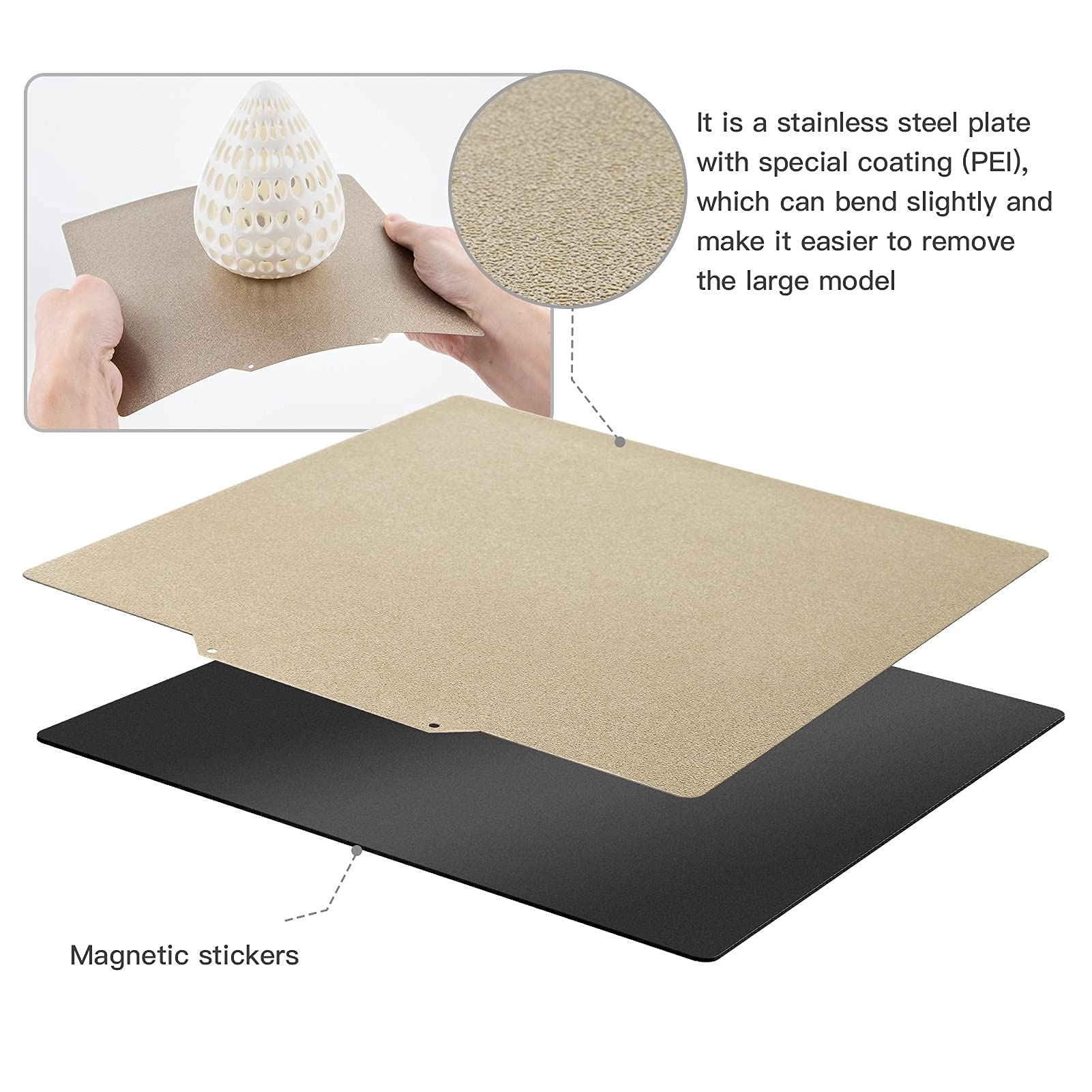 Foto 5 | Hoja Pei Hictop 235 X 235 Mm Con Adhesivo Magnético Para Impresoras 3d - Venta Internacional.